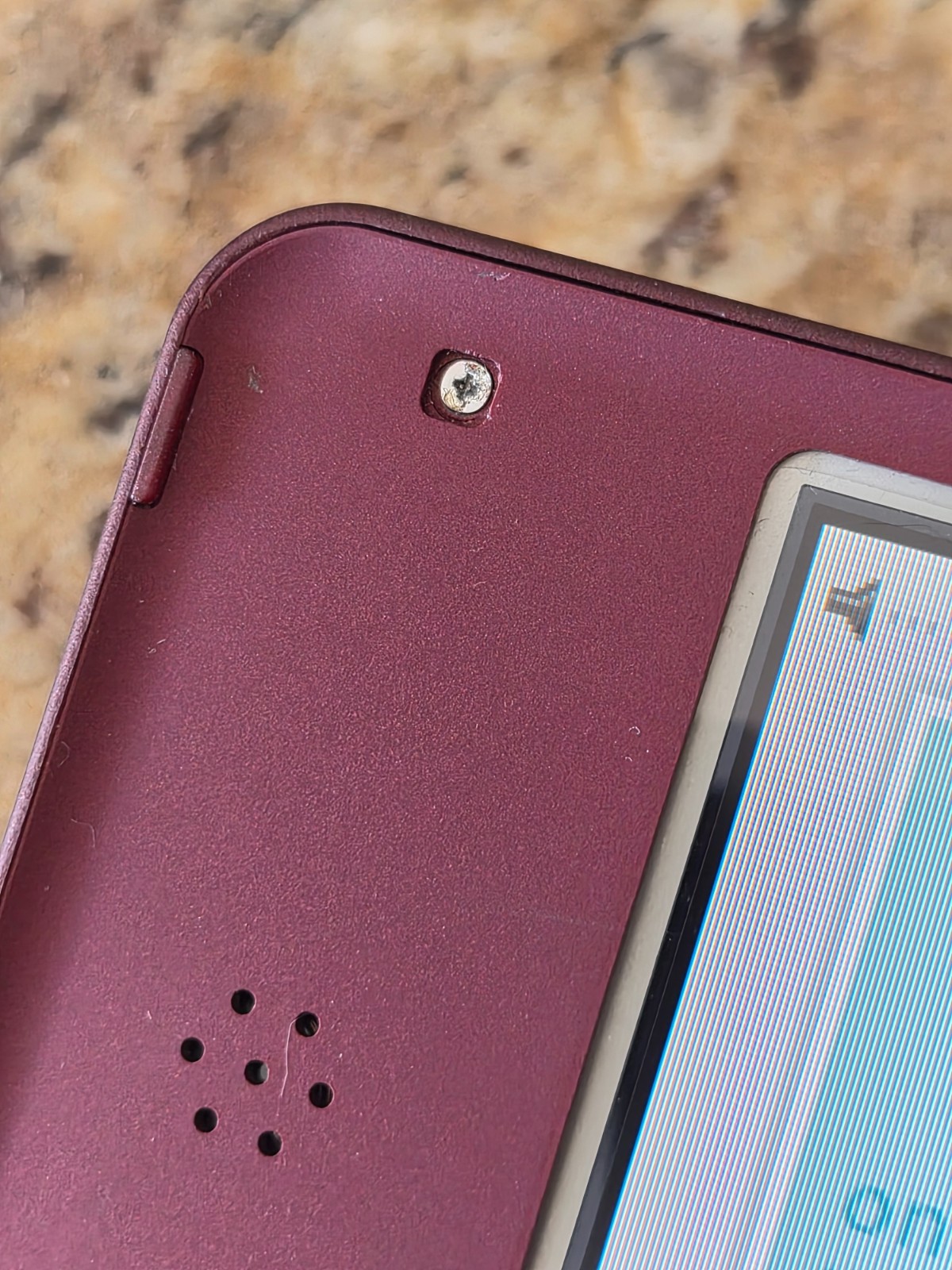 Nintendo DSi LL Burgundy Handheld Console + AC Adapter & Case *READ