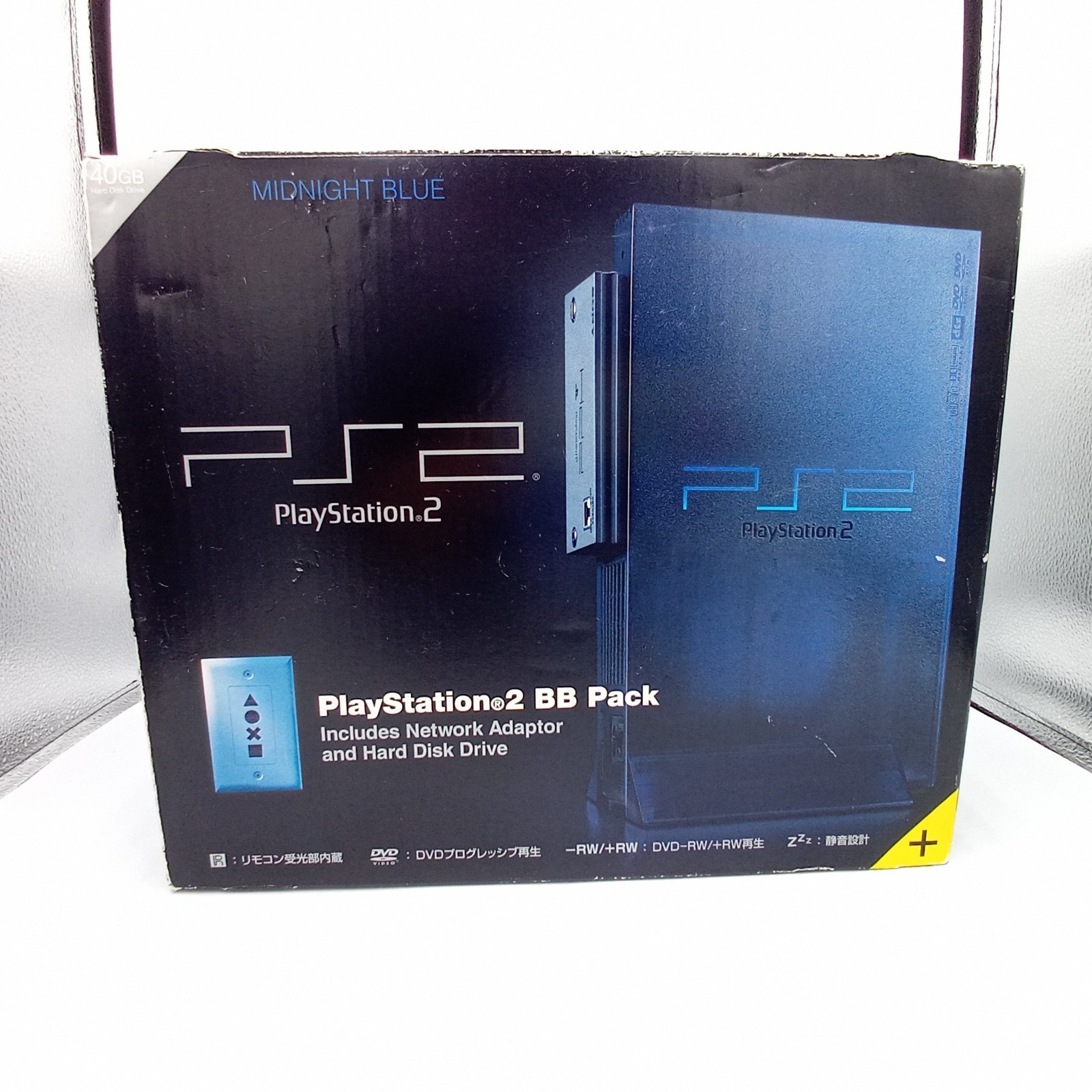 PlayStation 2 Console Midnight Blue SCPH-50000 Boxed HDD Stand Japanese Tested