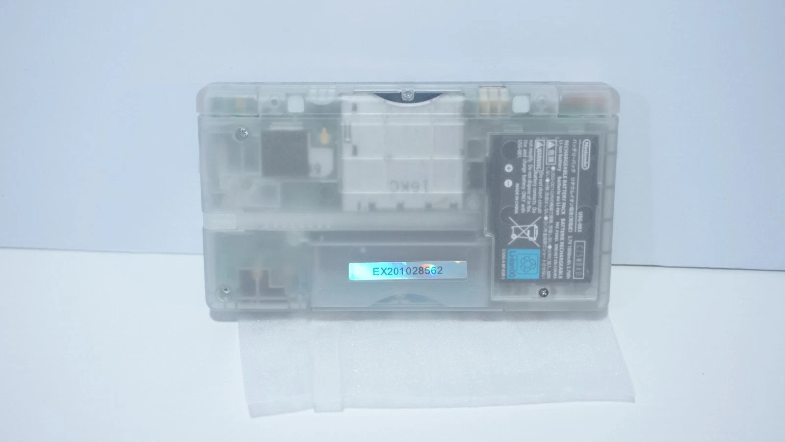 Nintendo DS Lite Transparent Clear Glow in the Dark System with Charger & Stylus