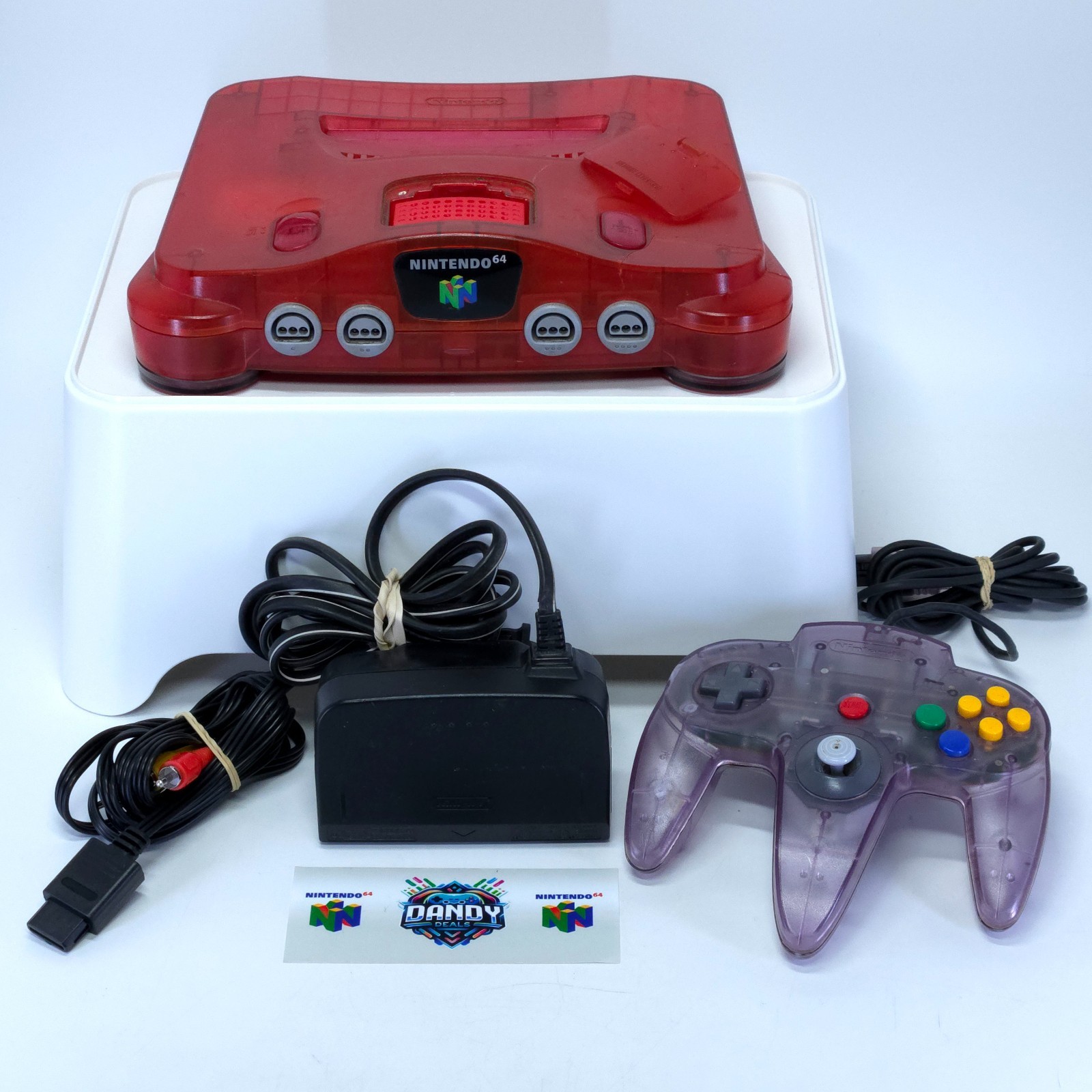 Nintendo 64 N64 Console Watermelon Red W/ Expansion Pak + Controller | Cracked