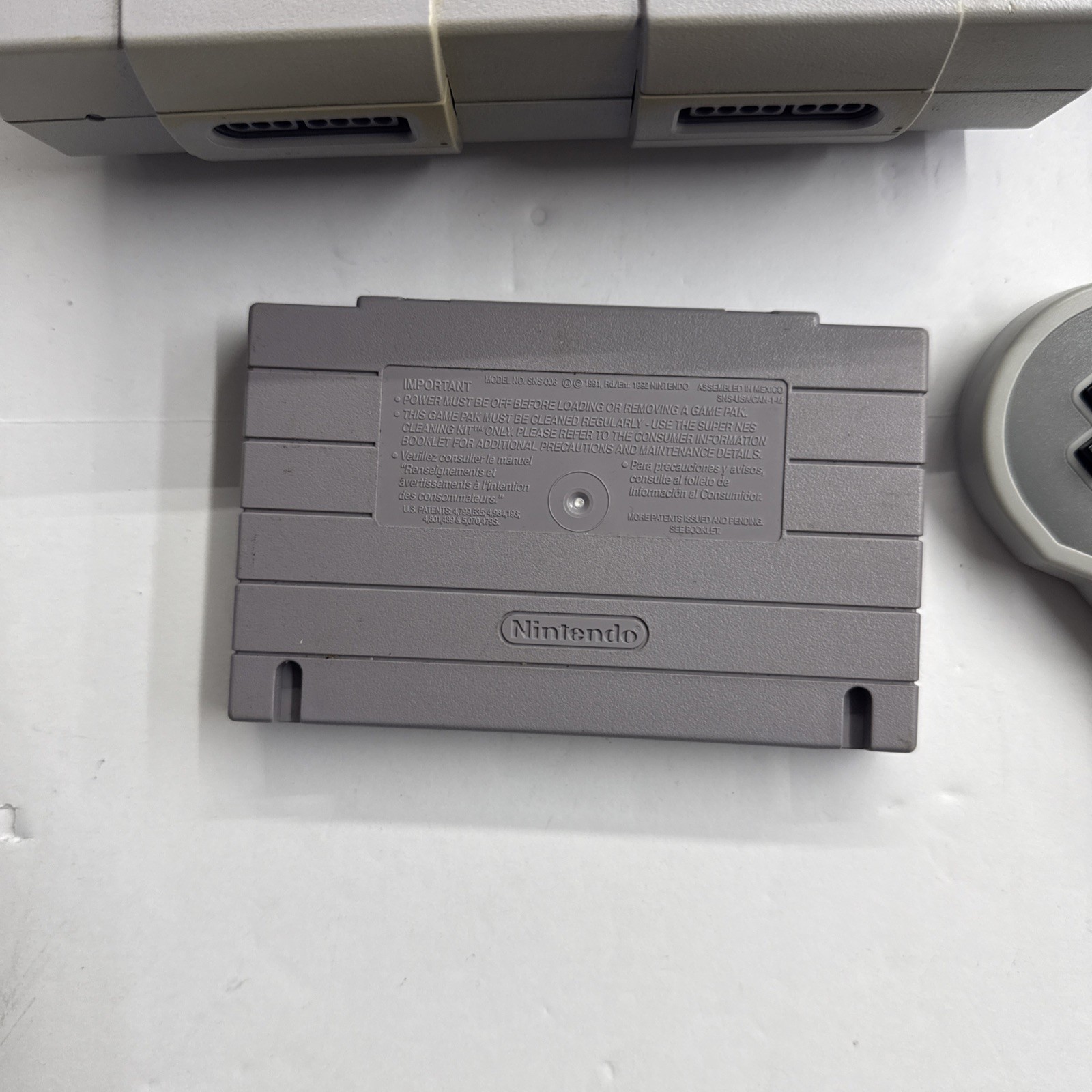 SNES – Super Nintendo Home Console – Gray W/ Cables Game Controller Tested #2906