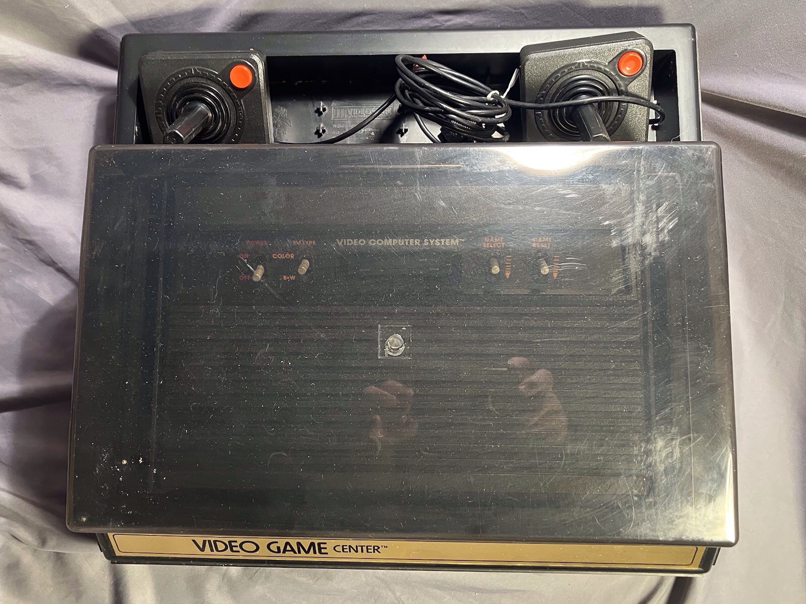 Atari CX-2600 CONSOLE-Joysticks, Power Supply, Switch & Game Case UNTESTED AS-IS