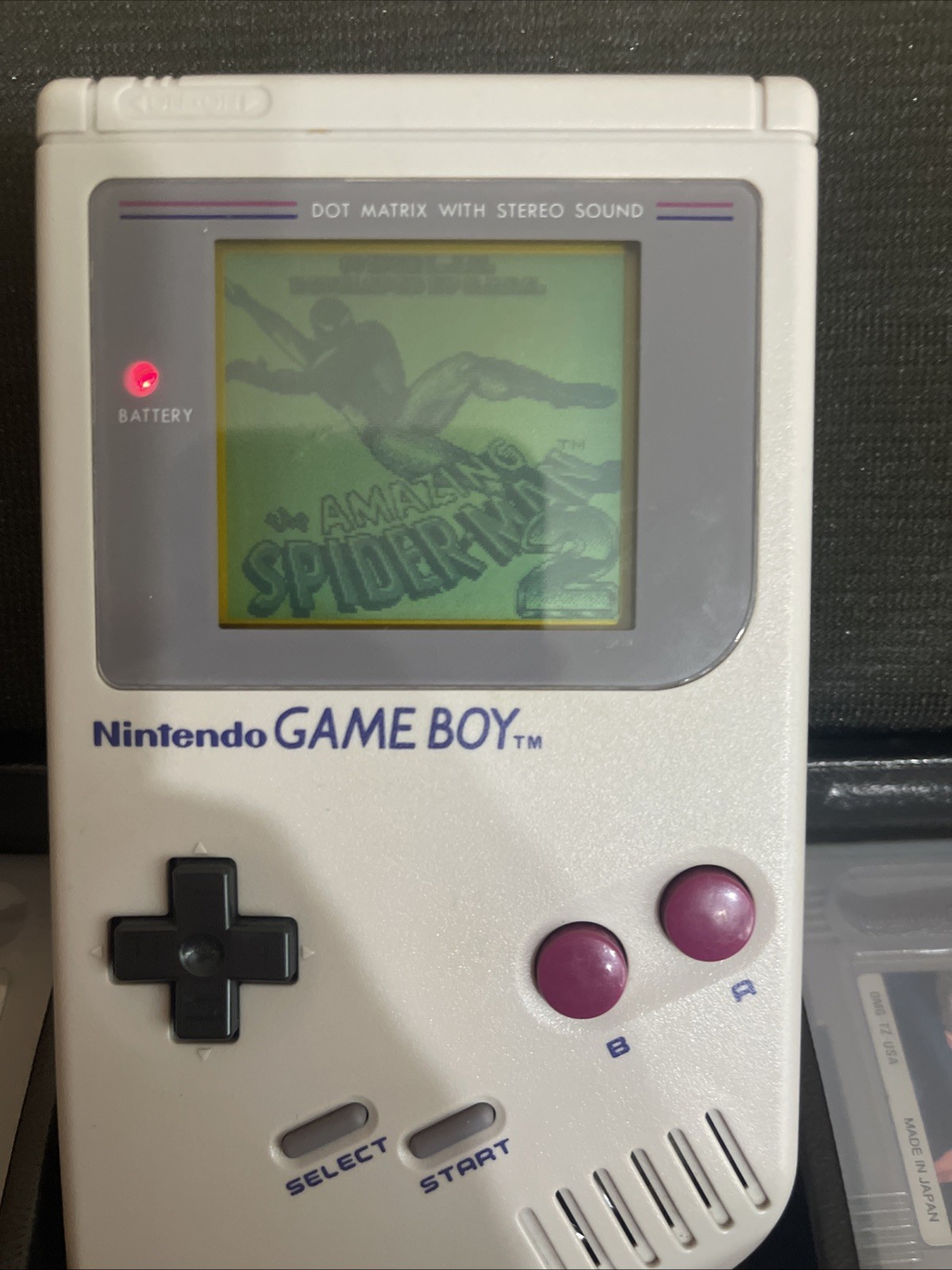 Nintendo Game Boy console and 4 Games With Travel Case & Linkage Cable All Works
