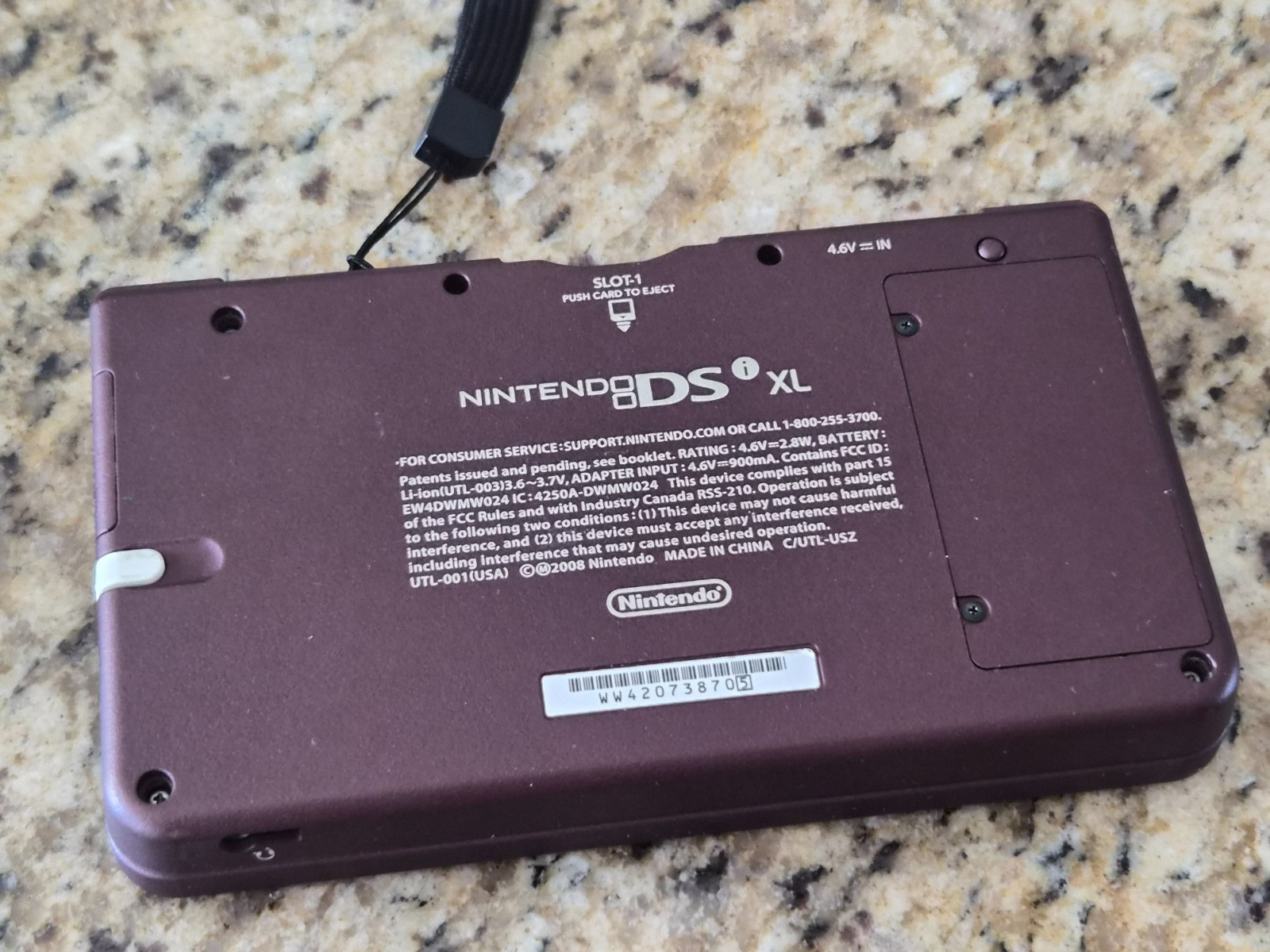 Nintendo DSi LL Burgundy Handheld Console + AC Adapter & Case *READ