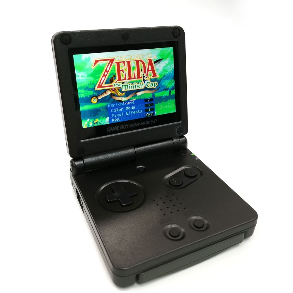 Black Game Boy Advance SP Console Built-in IPS V5 Backlight Screen 720×480