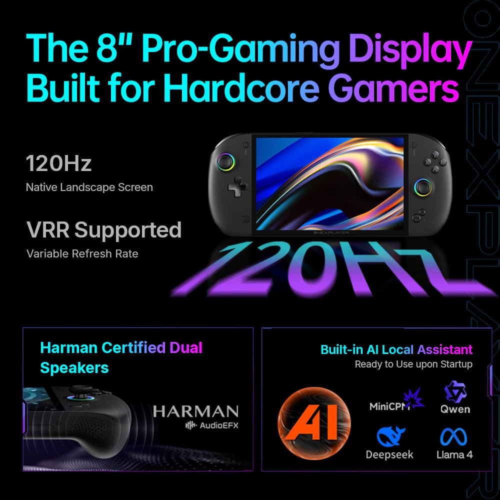 OneXPlayer Apex Gaming Console AMD AI MAX+ 395 8″ Handheld Windows PC 48GB +1TB
