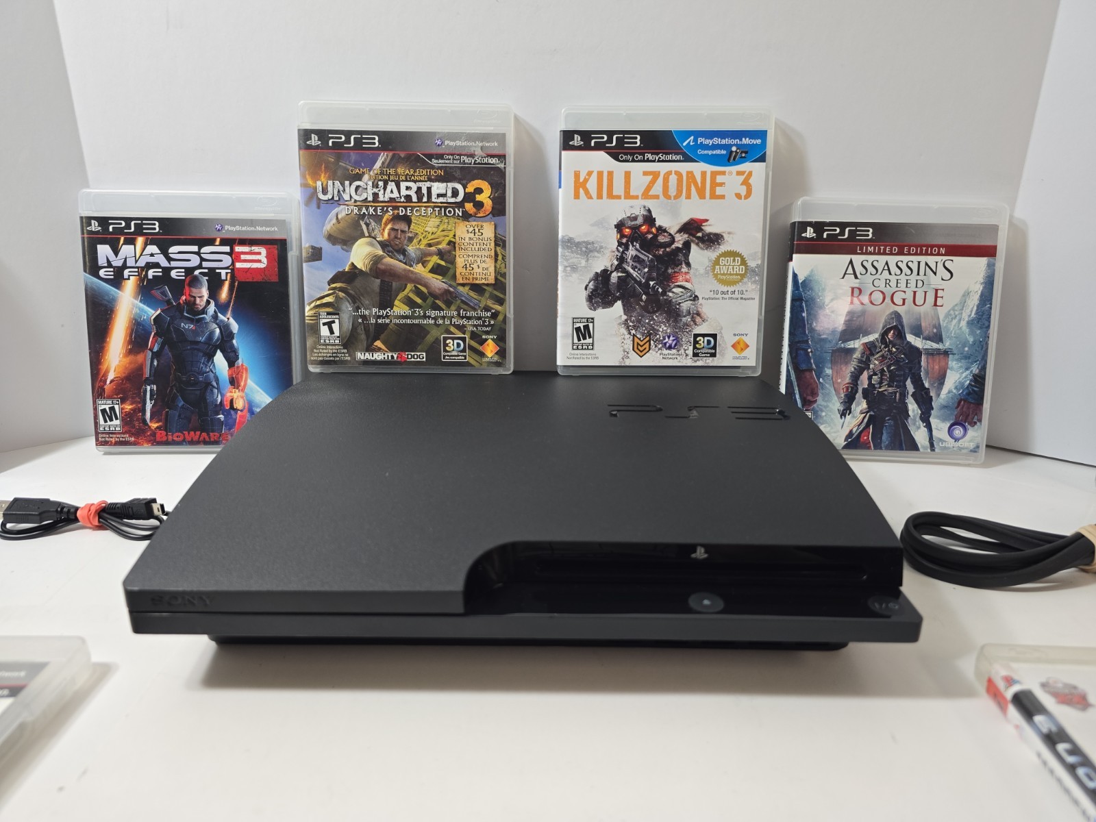 PlayStation 3 Slim 160GB Console 8 GAME MEGA BUNDLE! CLEAN/TESTED! SHIPS FREE🔥