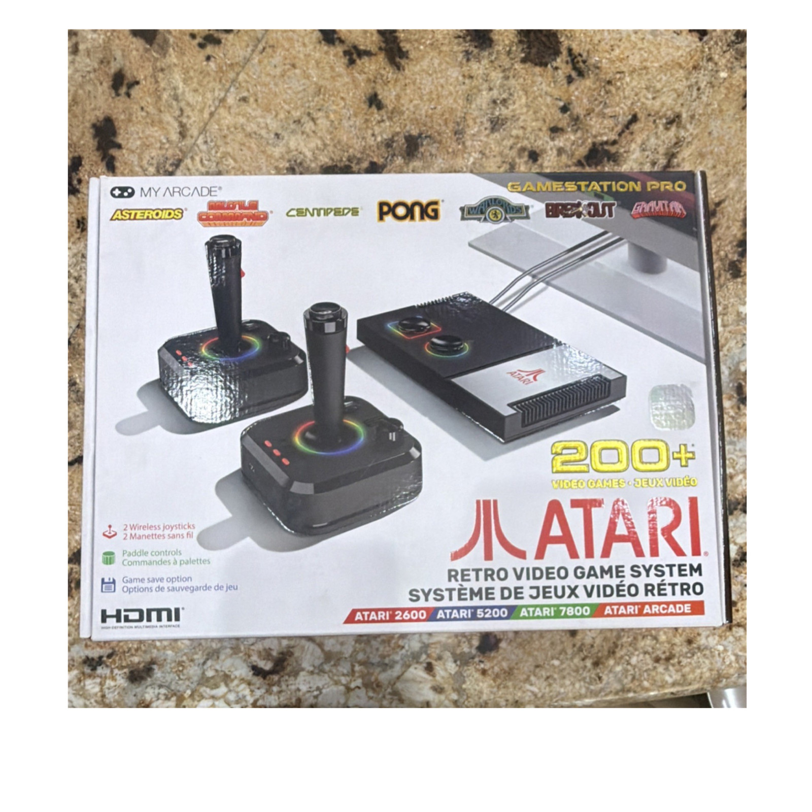 My Arcade Atari Gamestation Pro 200+ Games Atari 2600 HDMI 2 Wireless Joysticks