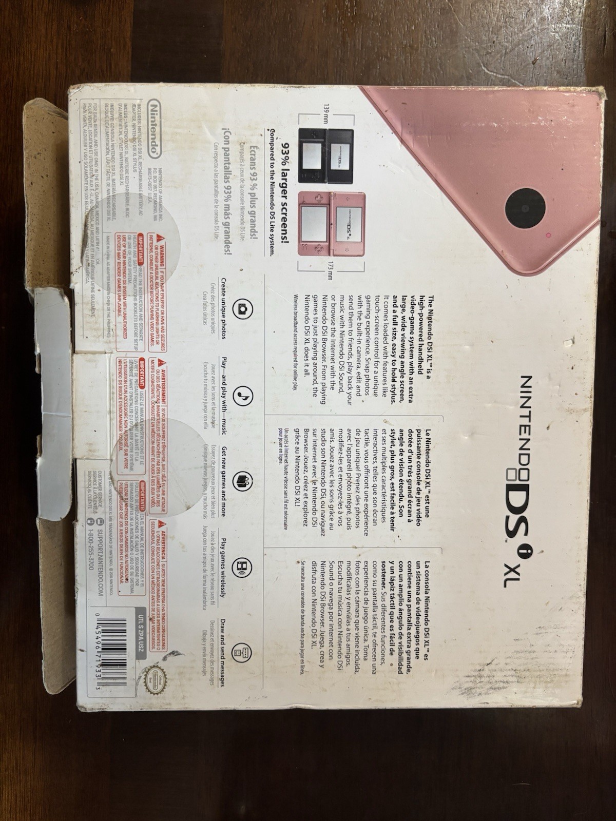 2008 Nintendo DSi XL UTL-001 Pink With Box READ