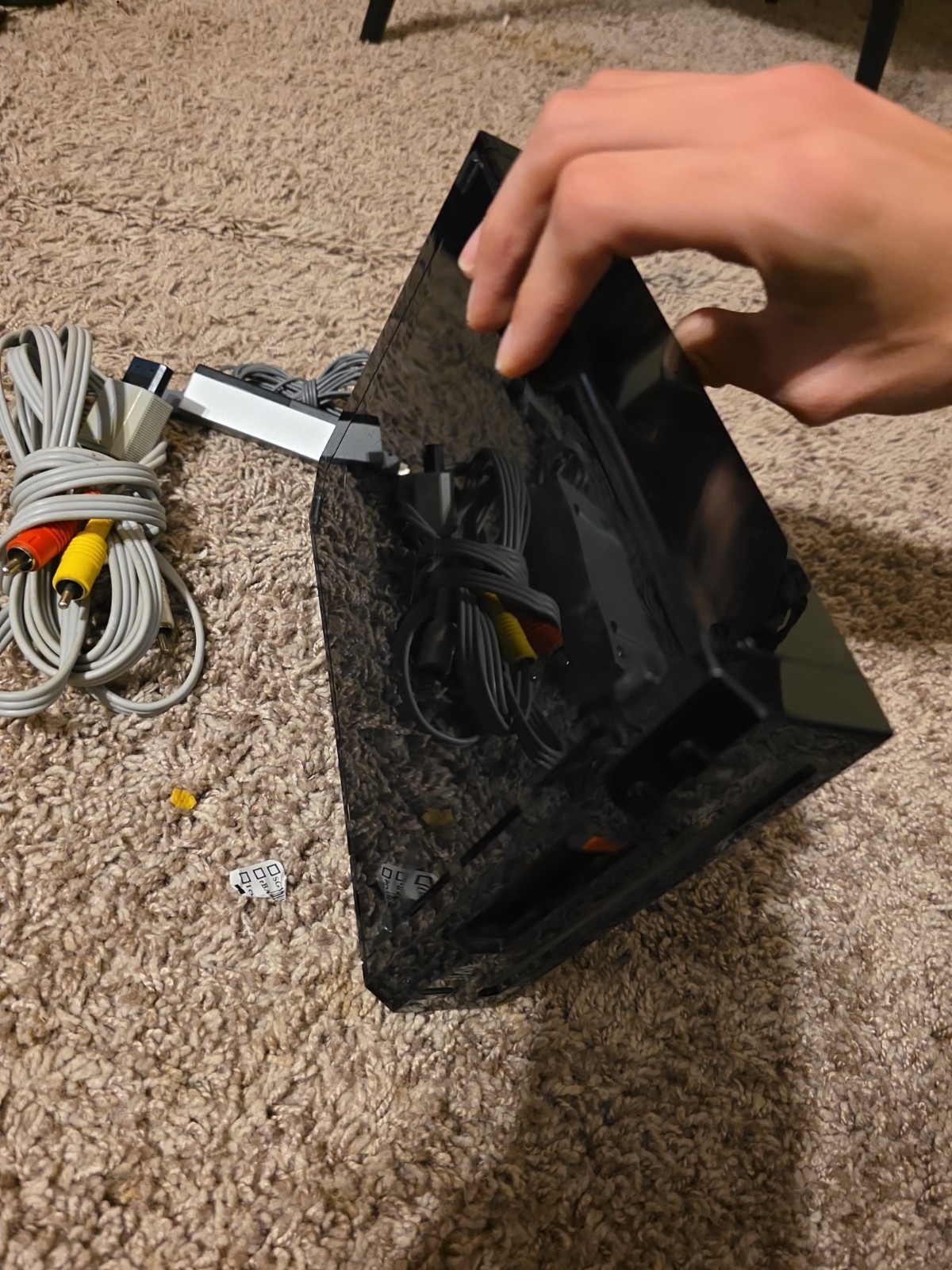 Nintendo Wii Black Console With Cords Tested And Works – See Pics