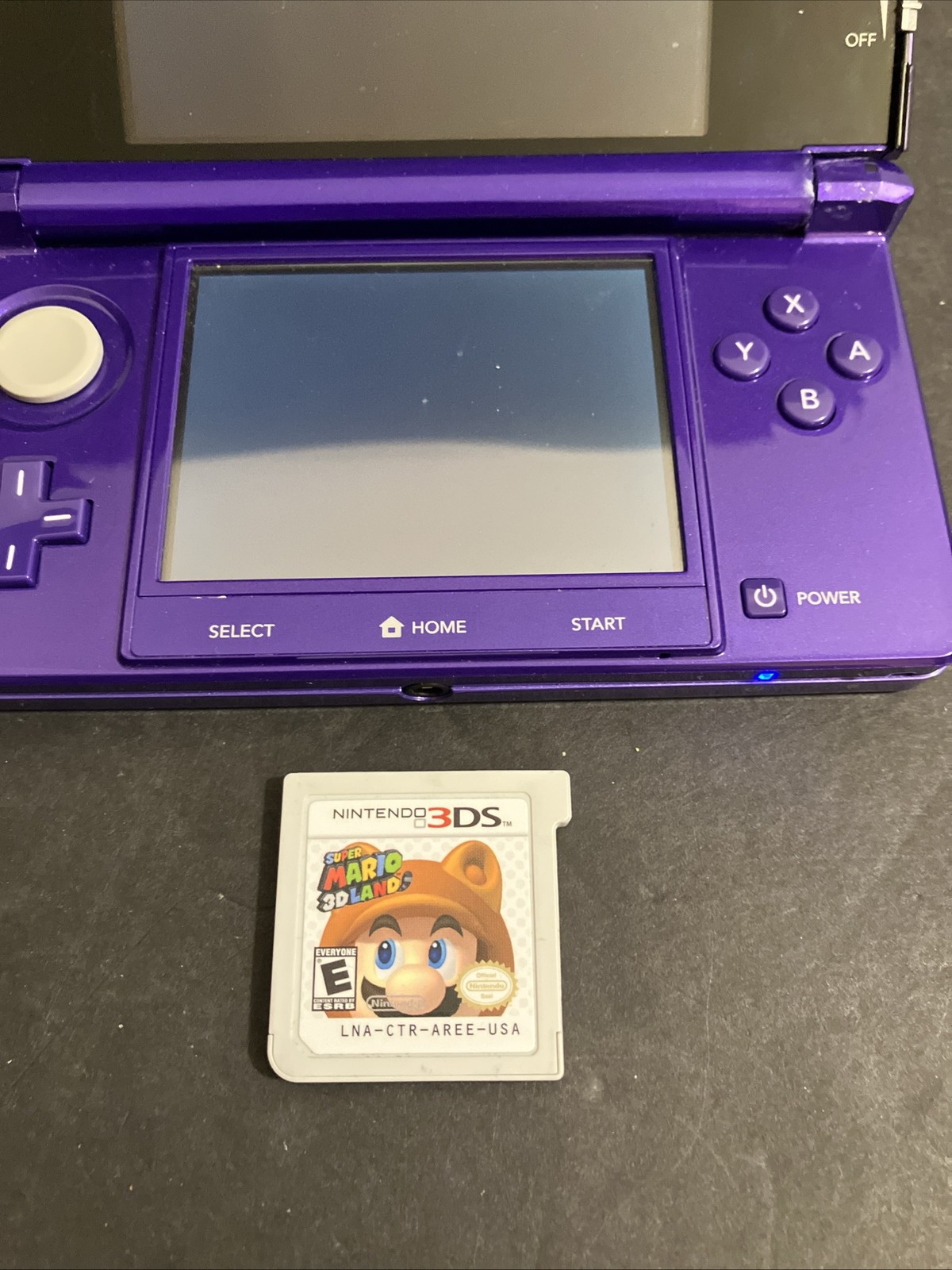 Nintendo 3DS Purple Handheld Console Bundle w/ Case & Mario Game CTR-001 2GB