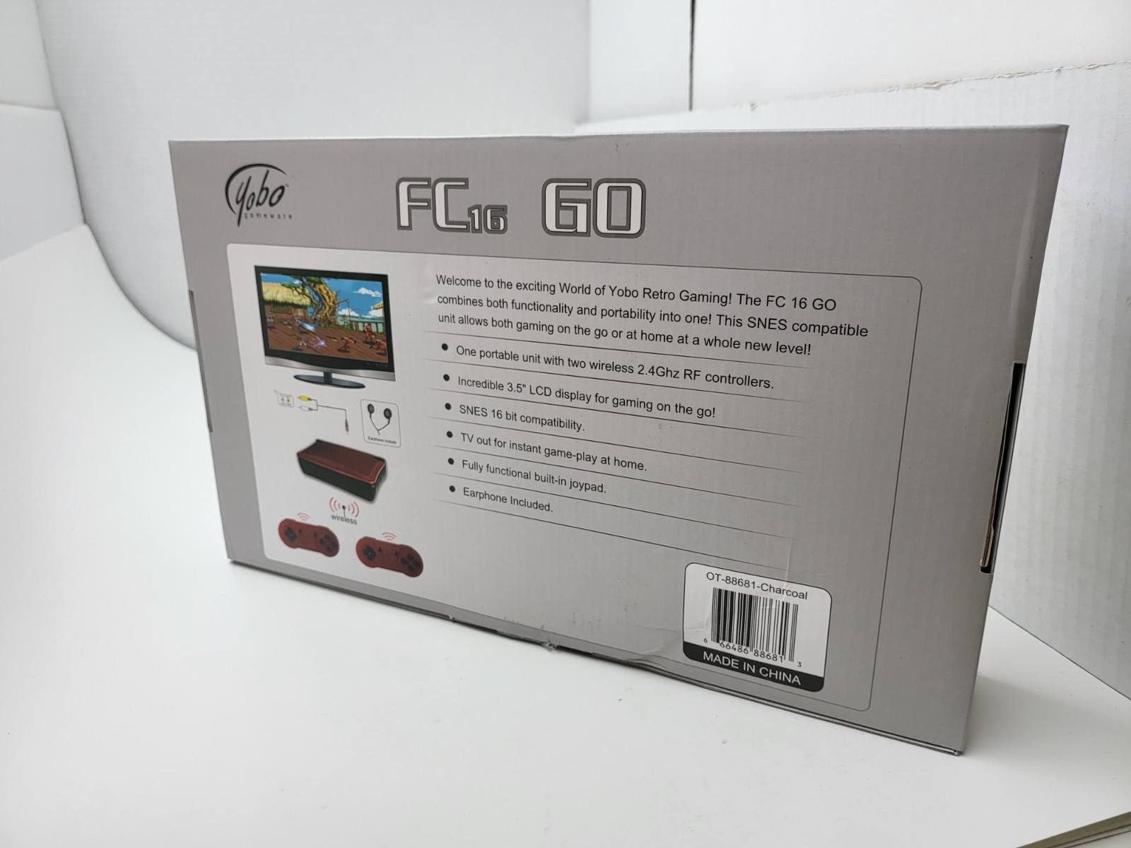 NEW Charcoal FC 16 GO Handheld & Wireless Home System for SNES Super Nintendo 9G