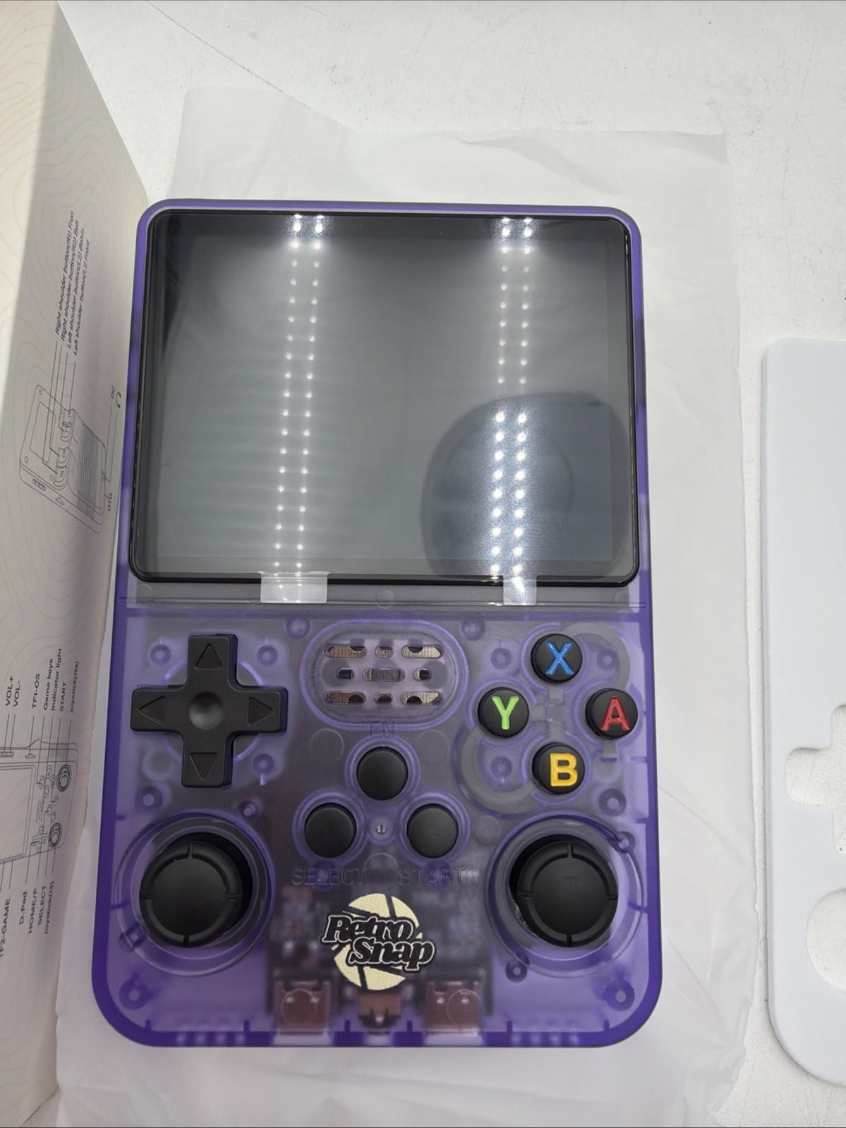 Retro Snap Play Handheld Console 128GB, 3.5″ Screen, 20k+ games, Purple