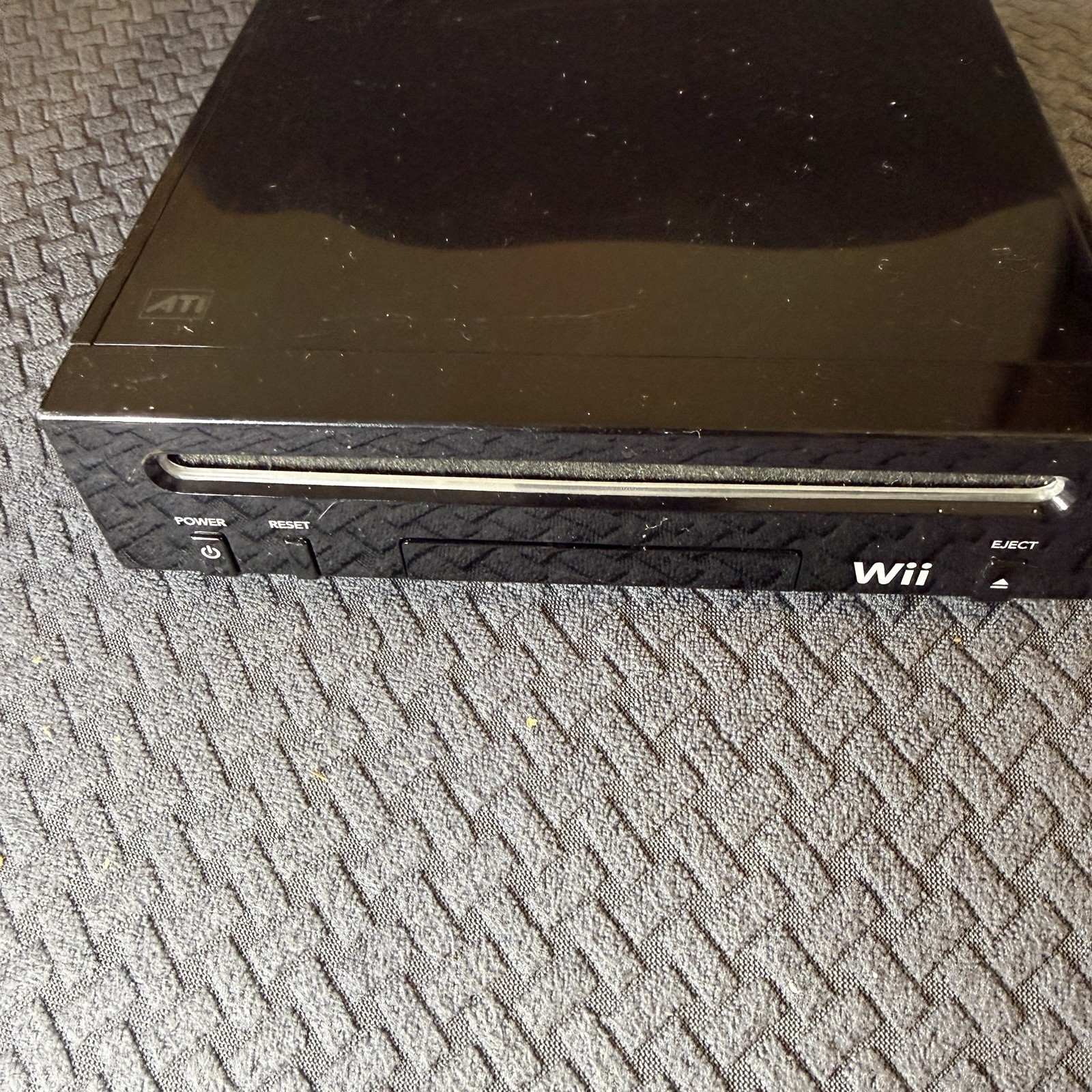Nintendo Wii Black Console Bundle Manuals Nunchuck Cords Sensor Works RVL-101