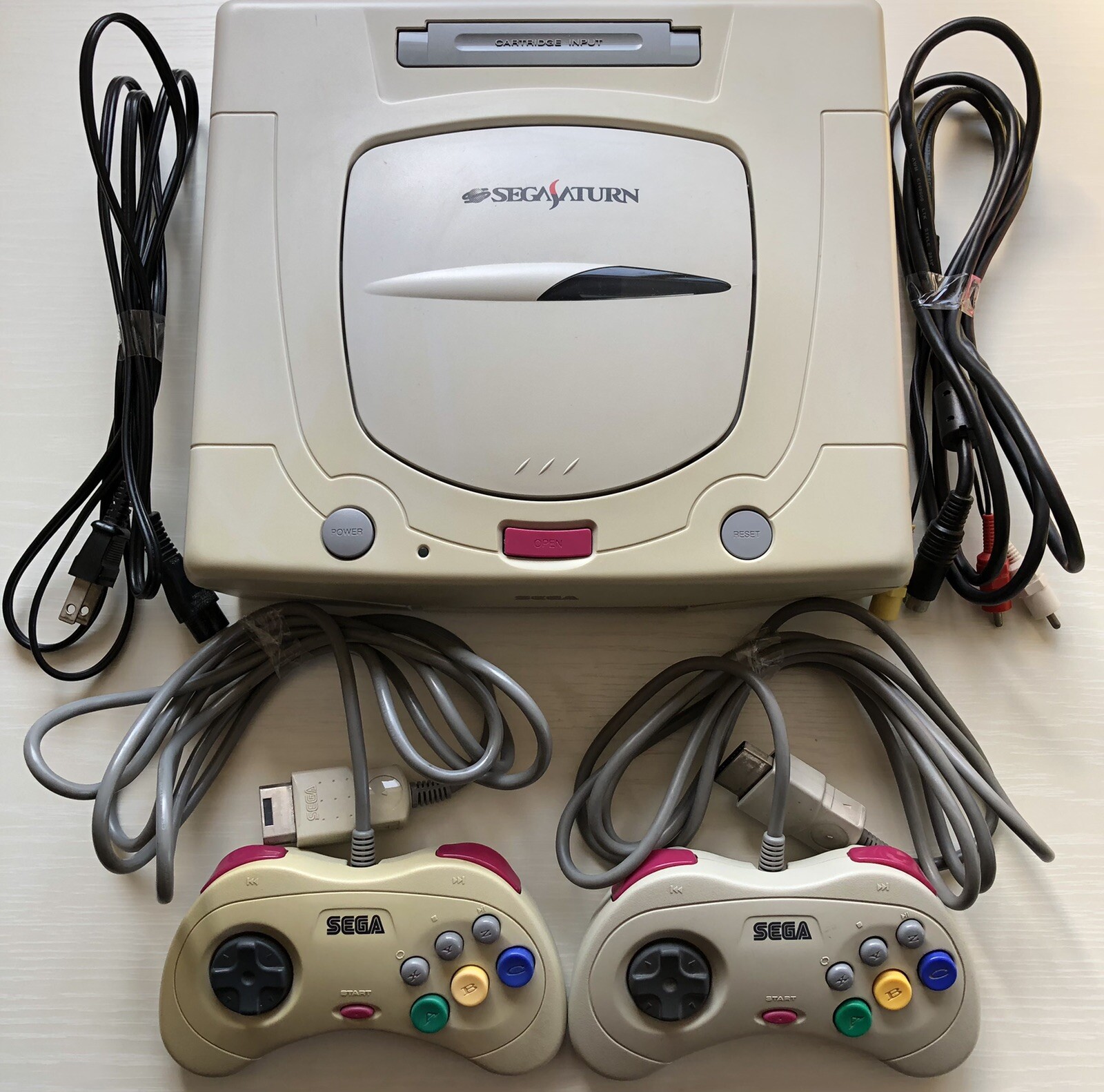 SEGA Saturn SS Console W/Controller White HST-3220 tested Japanese