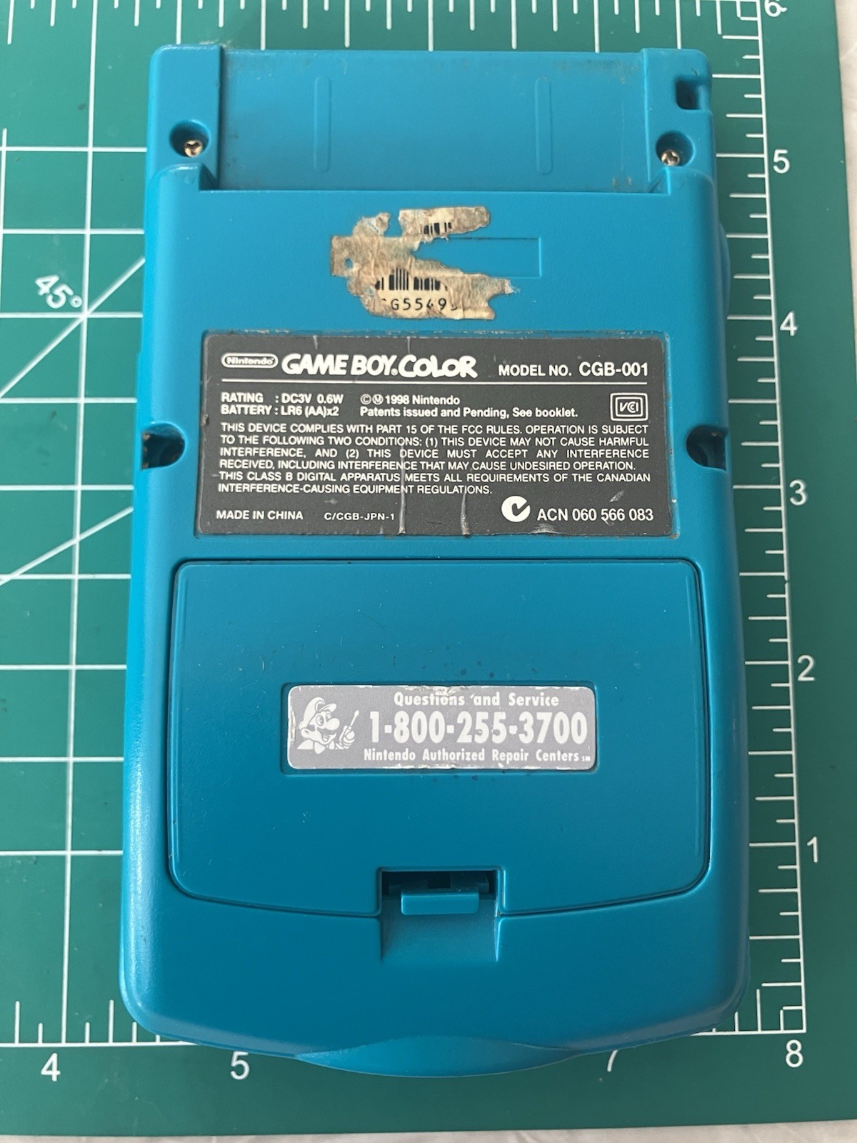 GameBoy Color Blue Console Nintendo Japan With Light Tested Working