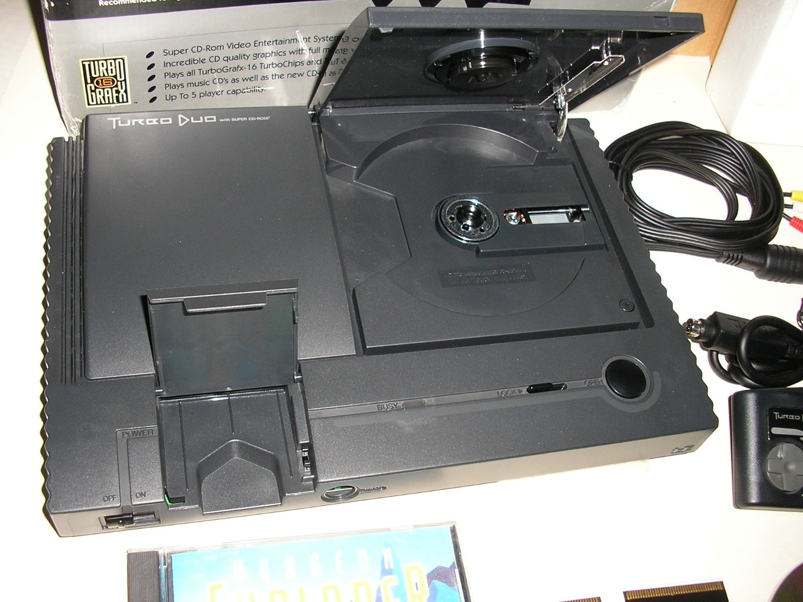 NEC Turbo Duo TurboGrafx-16 Super CD-ROM Console + Box & Games (Tested Working)
