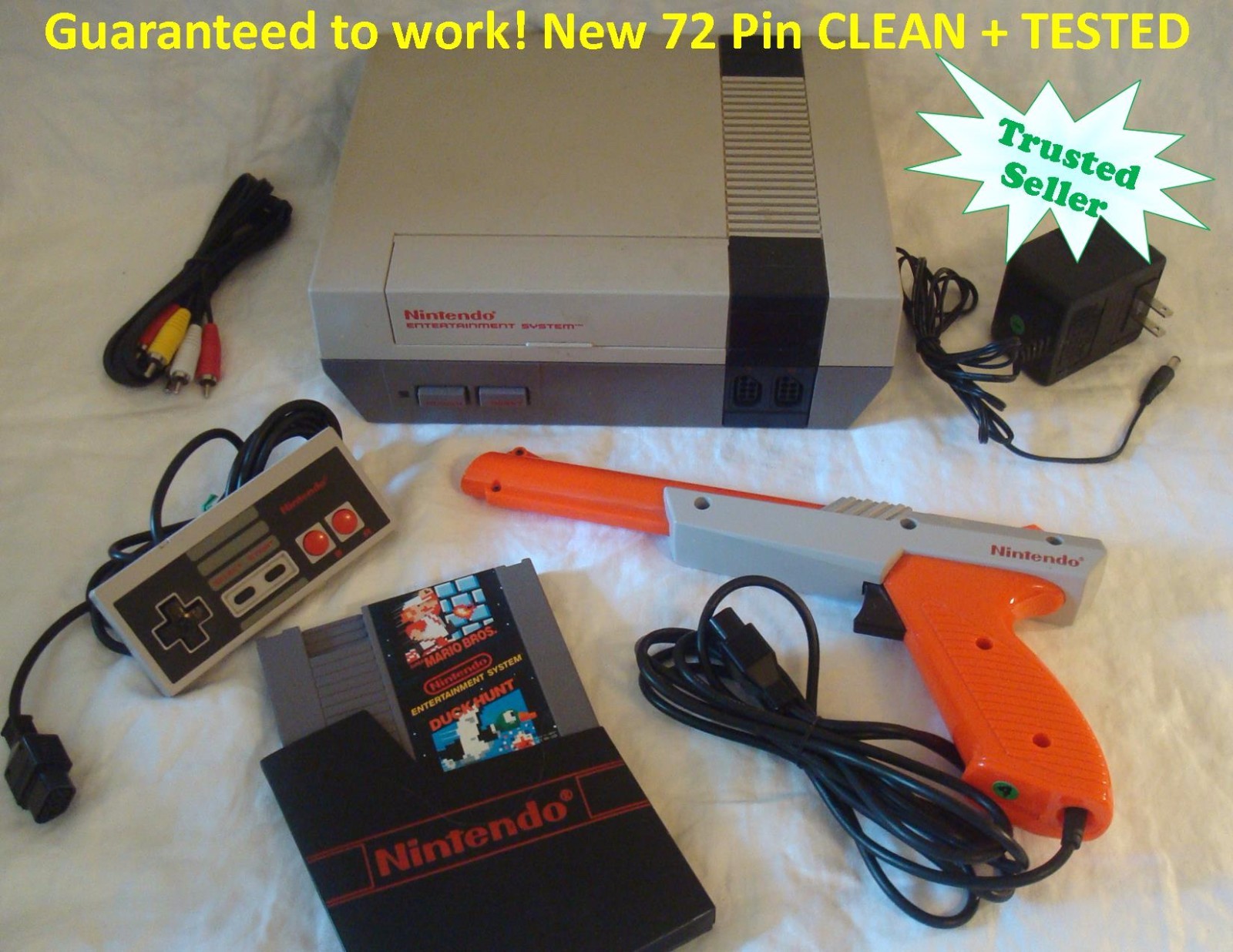 Nintendo NES Original Console System SUPER MARIO w/ Zapper ALL WORKING TESTED