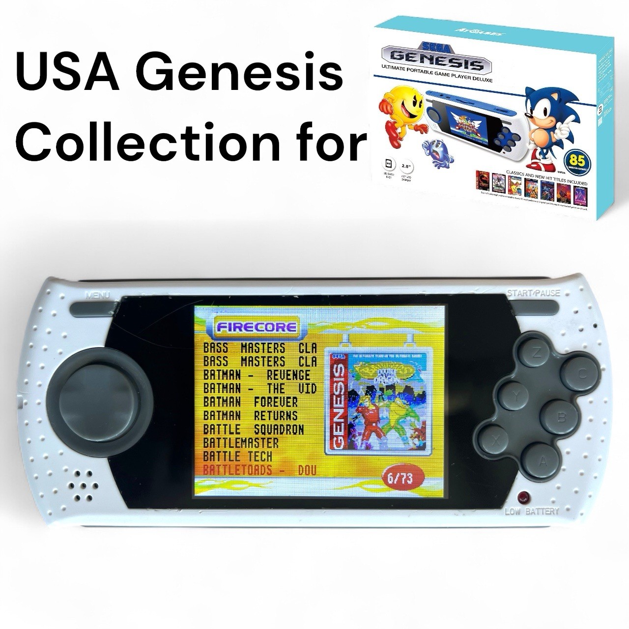 Sega Genesis Ultimate Portable 2GB SD Card w/ USA Game Library + Cover Art Menu