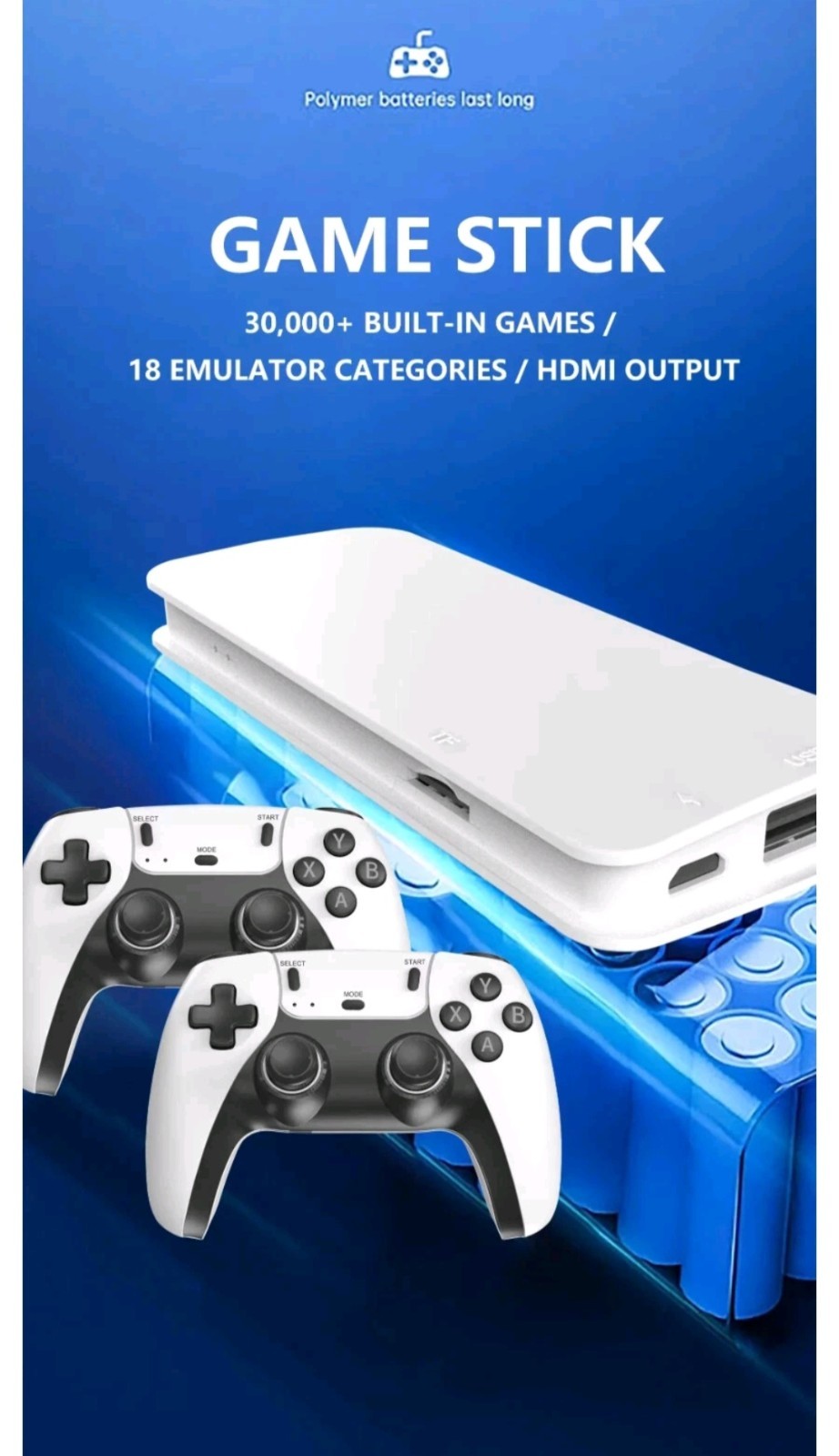 M15 Pro 4K Game Stick Console – 64GB/128GB with Wireless Gamepads & Classic Game