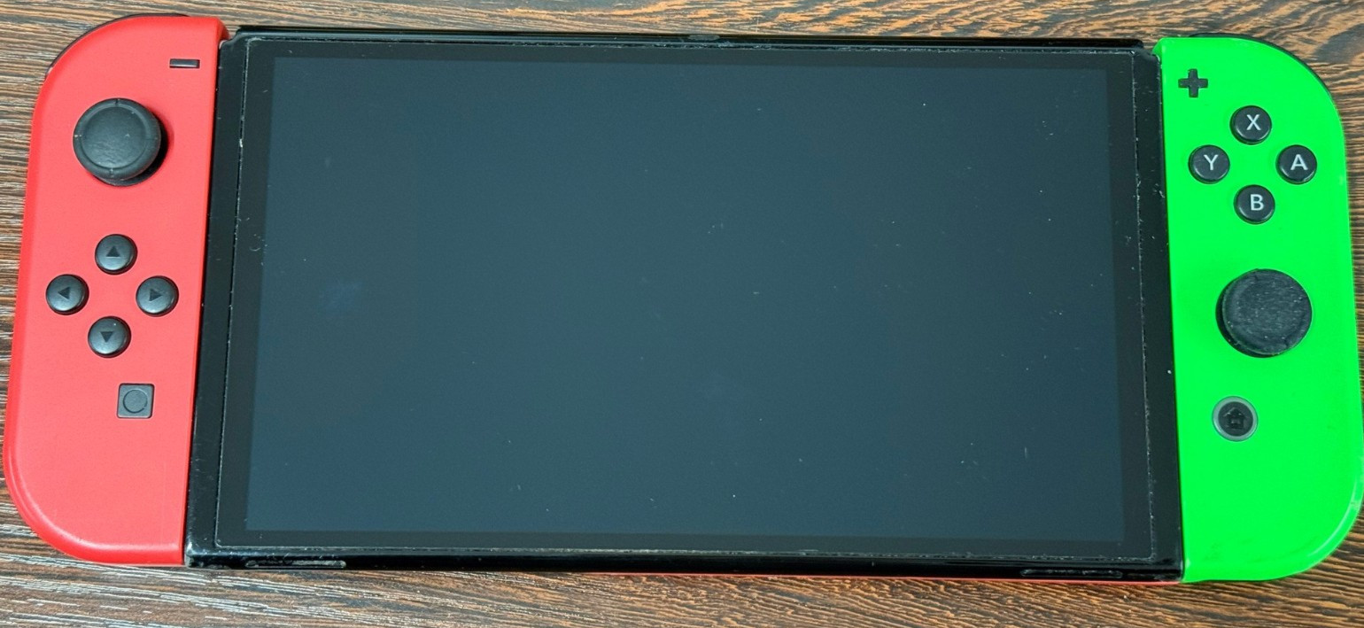Nintendo Switch OLED – Red Model – Fair Used Cond – Chipped Plastic – Works READ