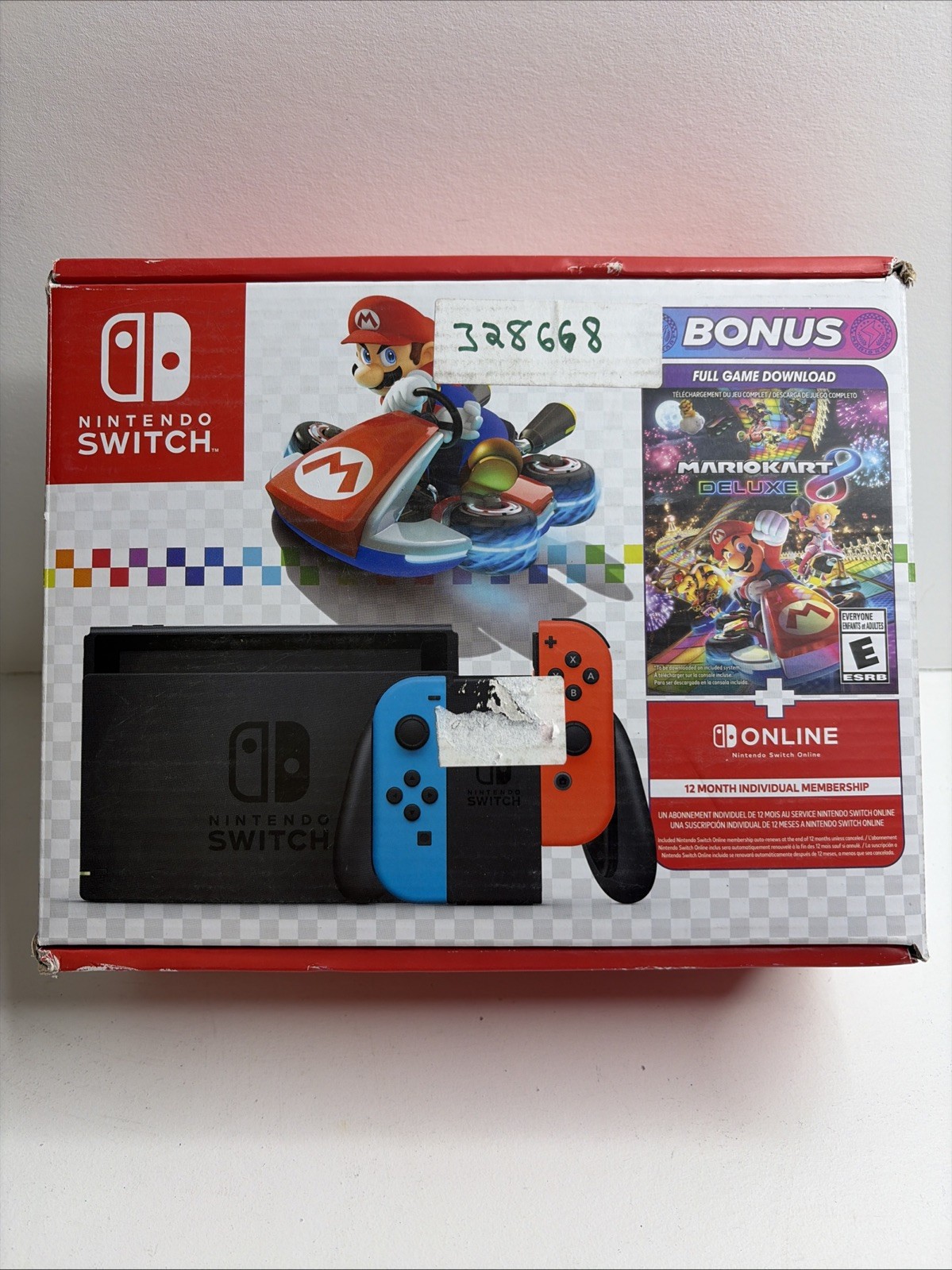 Nintendo Switch Console Neon Blue & Red Joy-Con + Mario Kart 8 Deluxe New