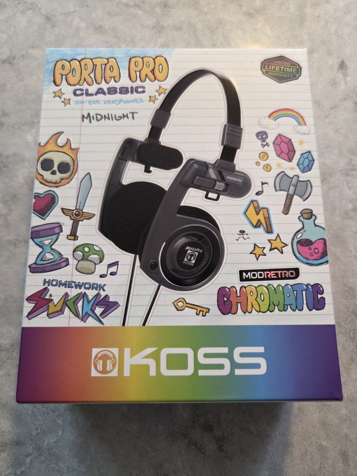 Midnight Mod Retro Koss Porta Pro Headphones (Brand New Sealed)