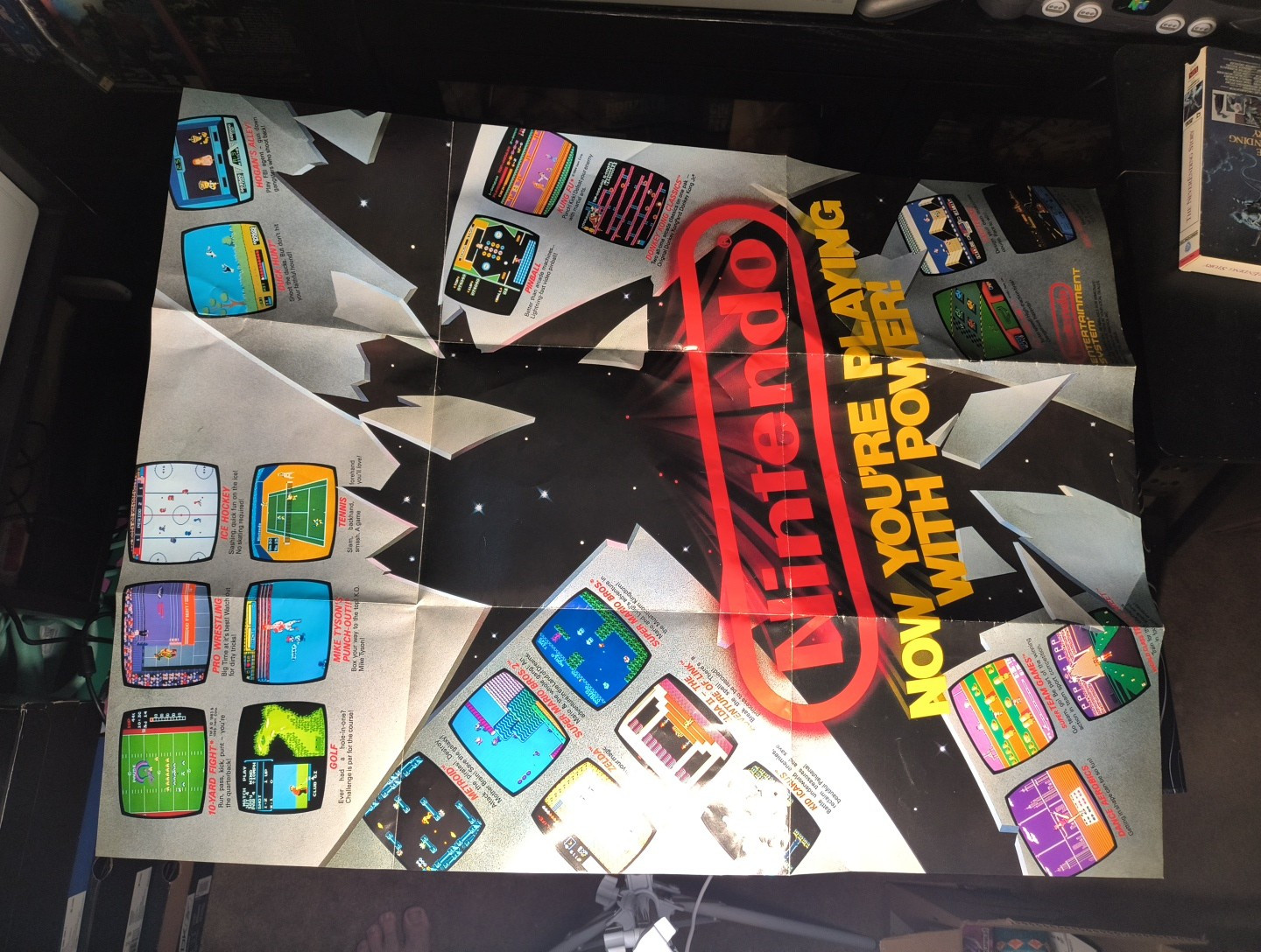 1988 Nintendo NES Now You’re Playing With Power! Poster Insert 15.5 x 11.75 RARE