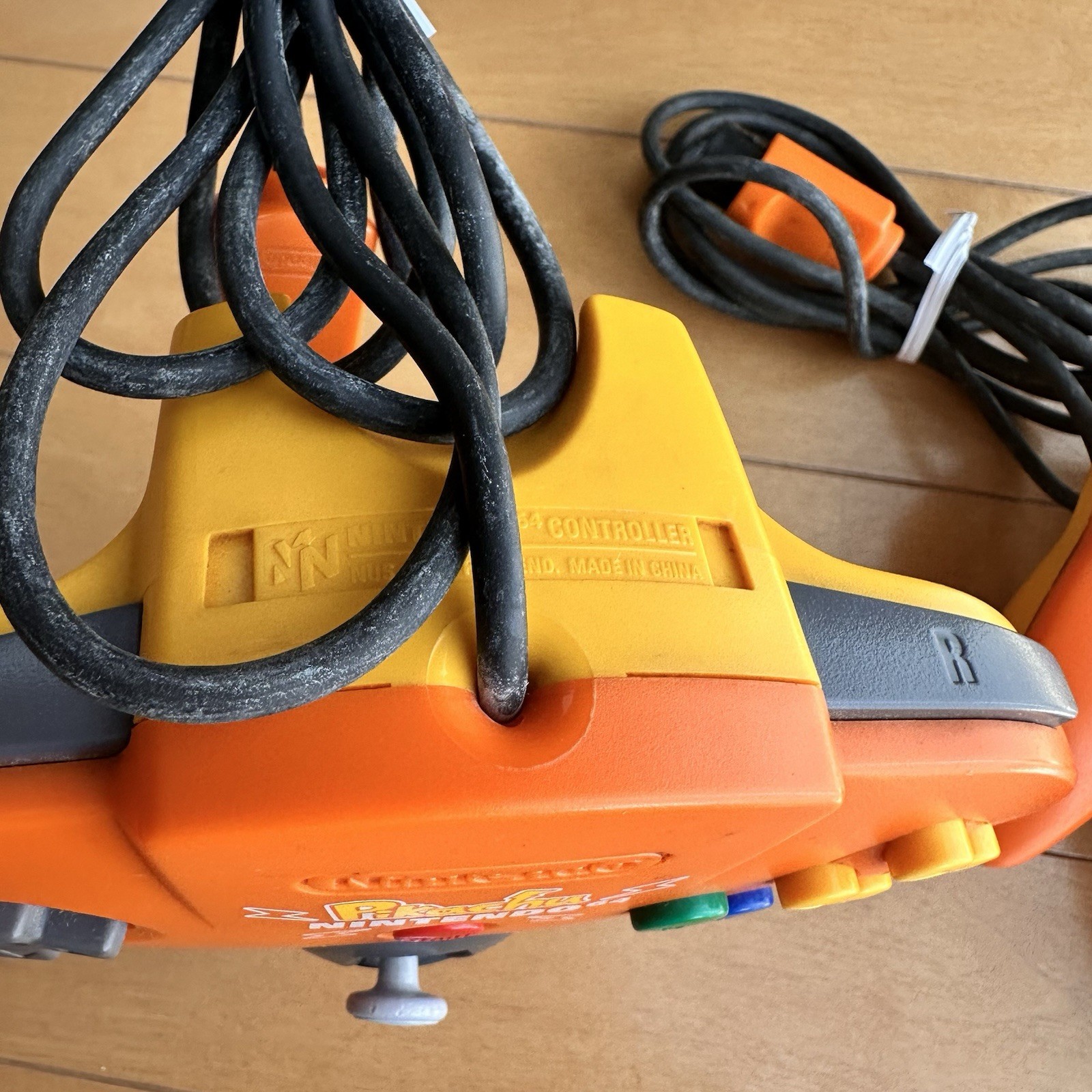 Nintendo 64 N64 Pokemon Pikachu Console Orange two Controllers Used NTSC-J