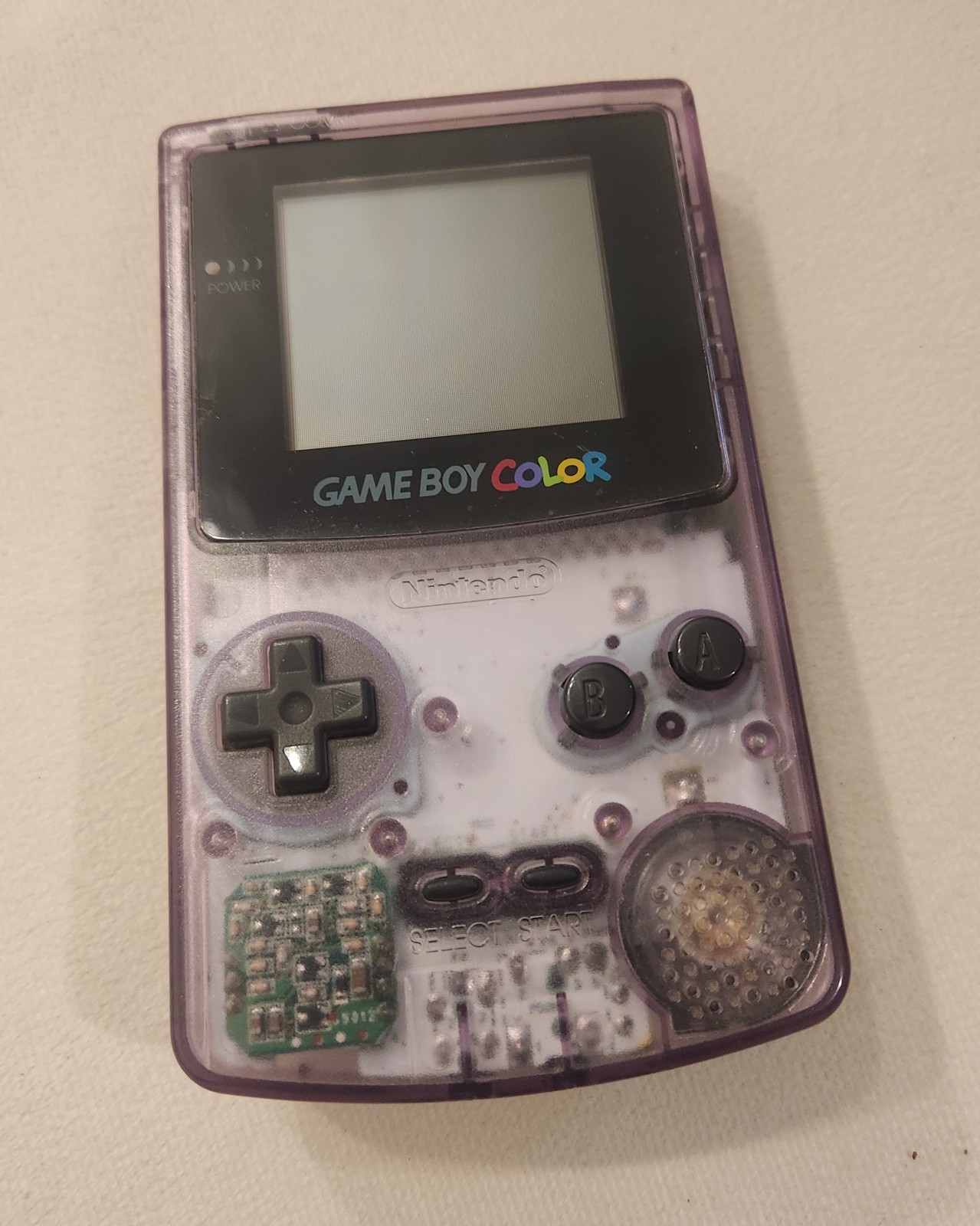 Nintendo Game Boy Color CGB-001 Clear Purple Transparent Handheld System 1998
