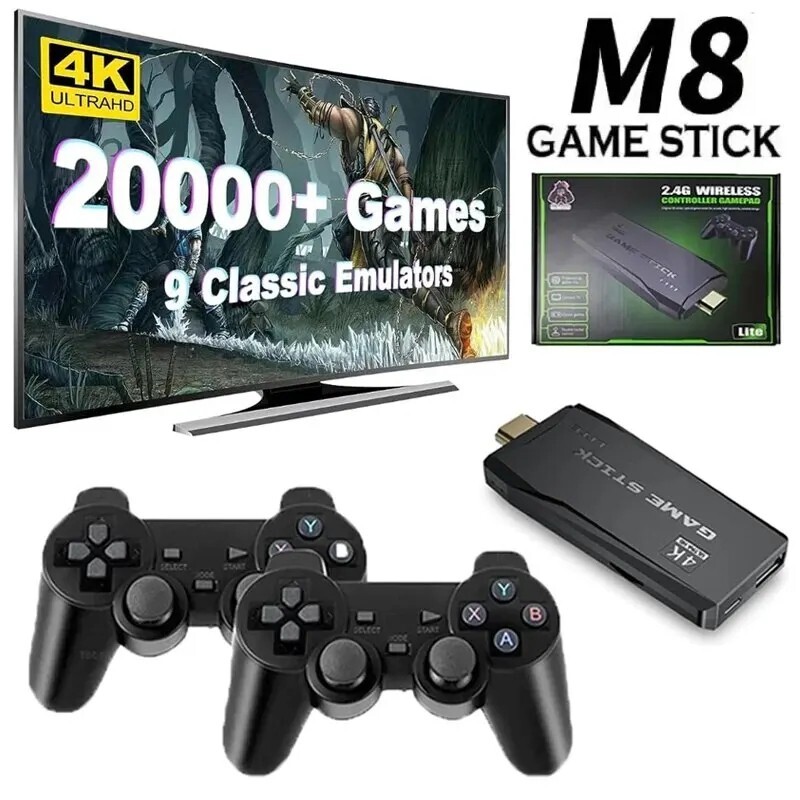 Video Game Console Built-in 20000 Games Wireless Controller TV Game Stick 4K HD