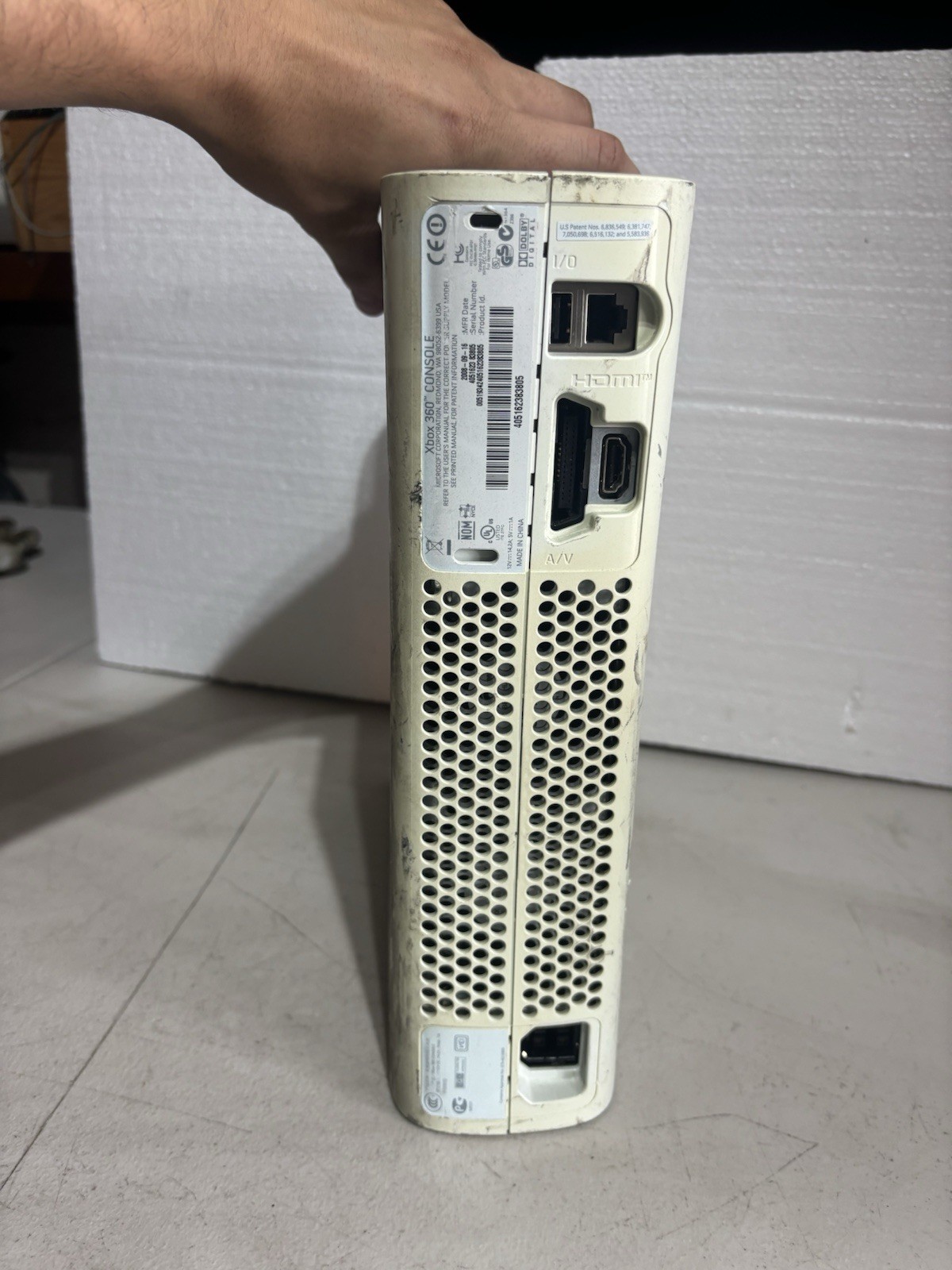 Microsoft Xbox 360 Pro White Console Tested Console Only No Accessories!!!