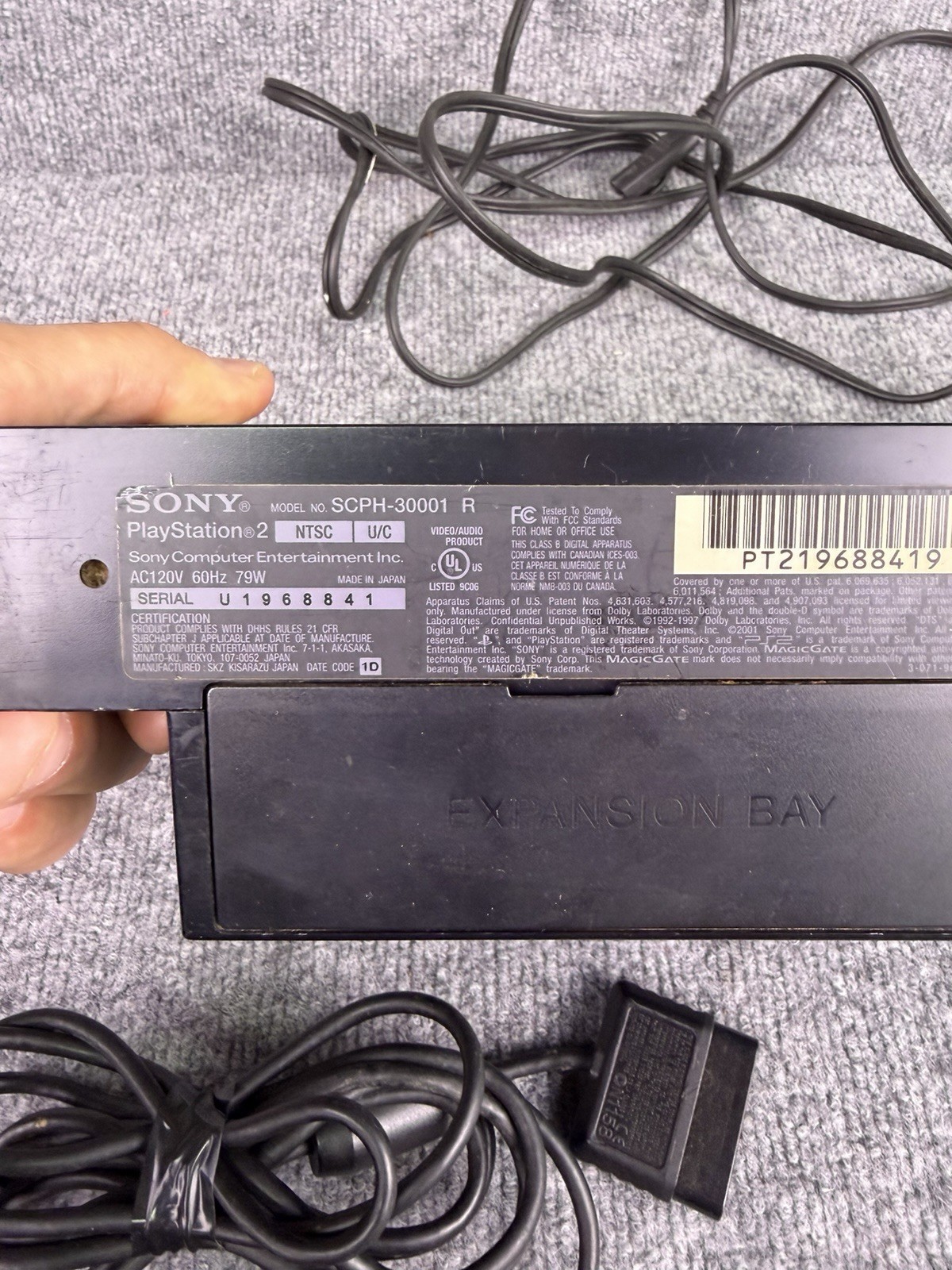 Sony PlayStation 2 SCPH-30001 R Black NTSC-U/C Home Console 1 Controller