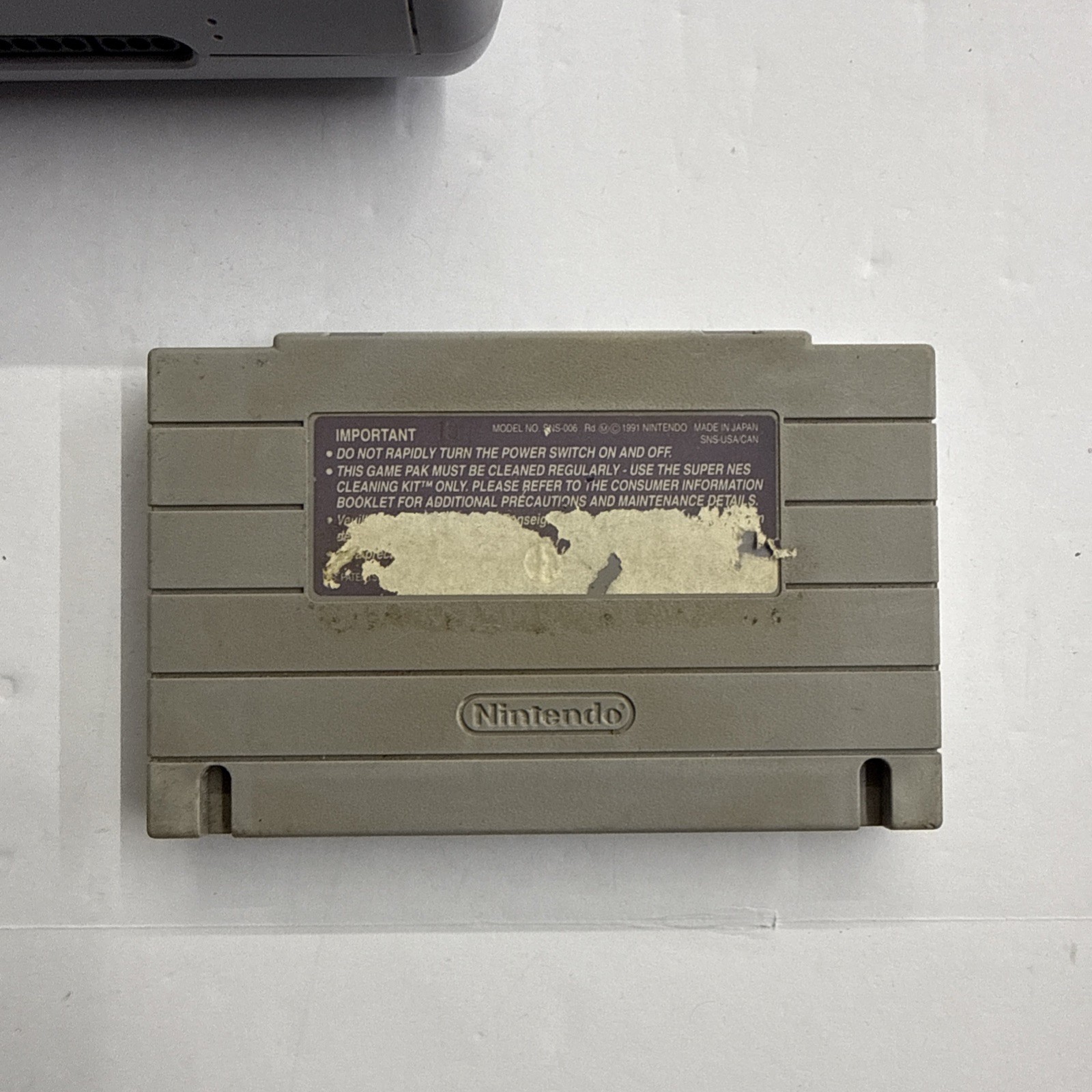 SNES – Super Nintendo Mini Jr Console Gray Cables Game Controller Tested #2942