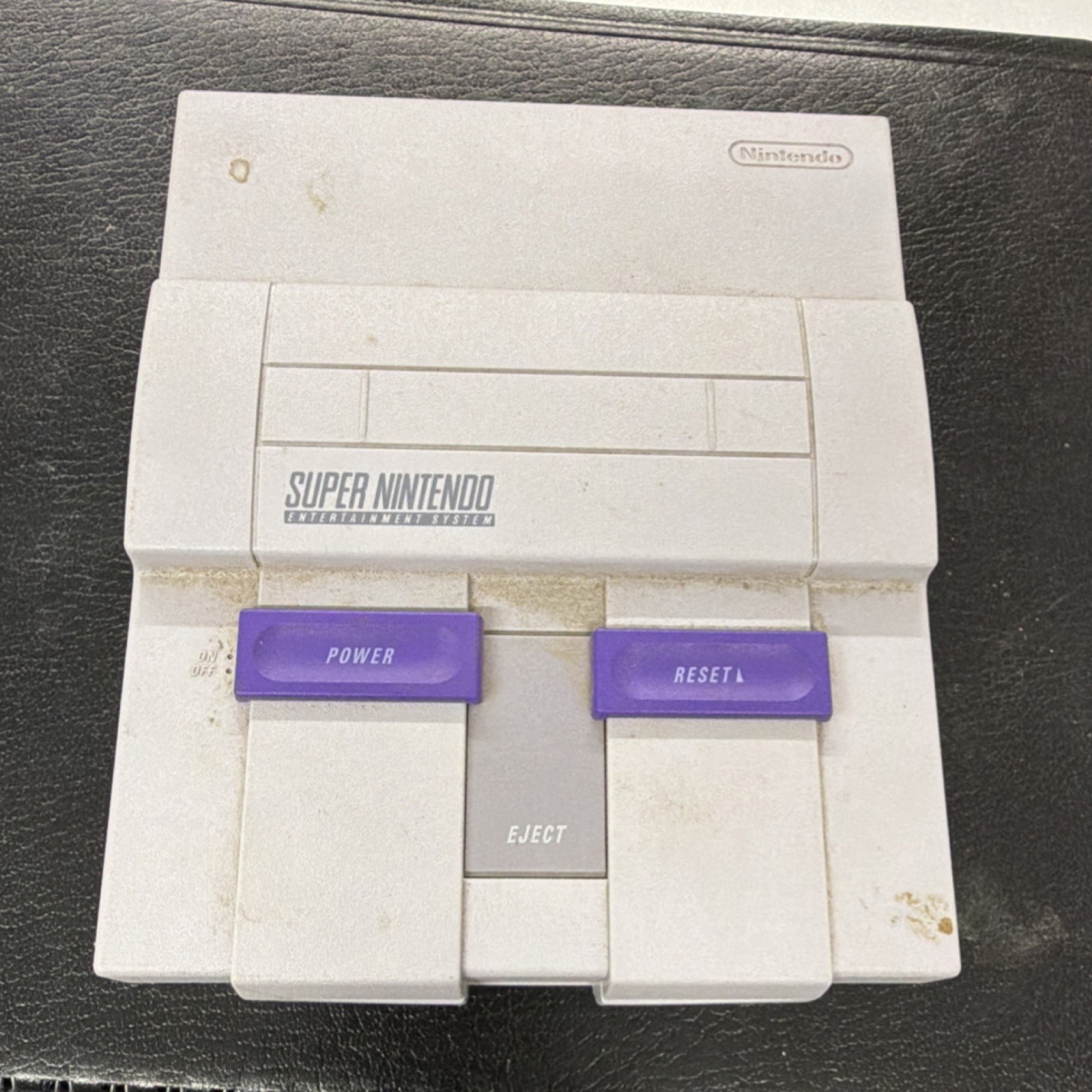 Nintendo SNES Console Gray Purple with 2 Controllers & Power Adapter
