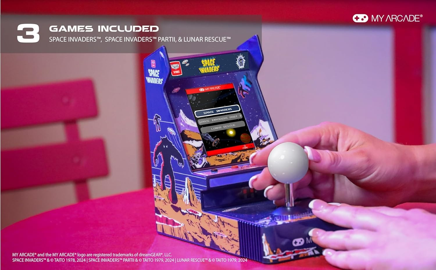 My Arcade Space Invaders Joystick Player: Official 3in1 Retro Gaming Console