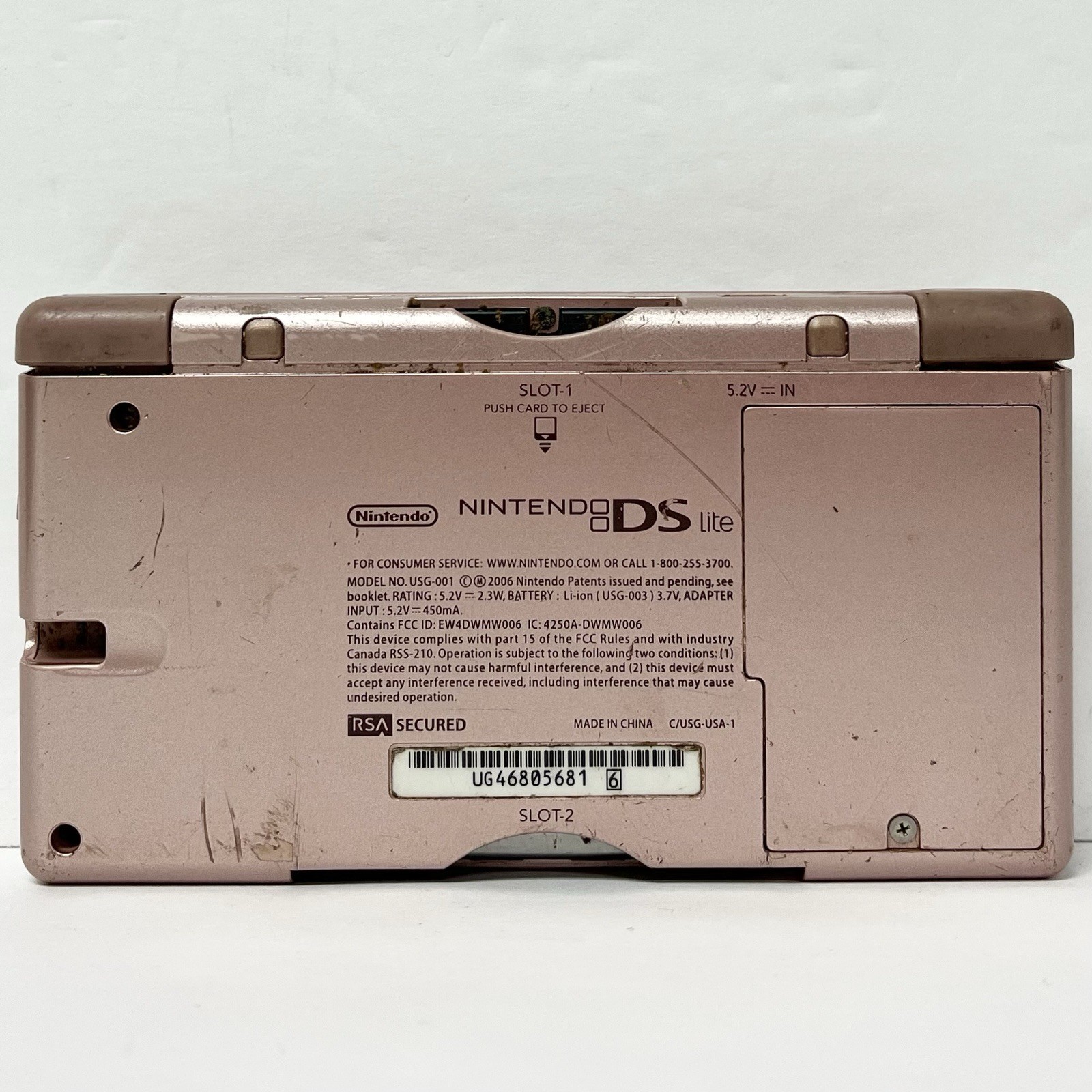 Nintendo DS Lite Metallic Rose Handheld System – Bad Screen