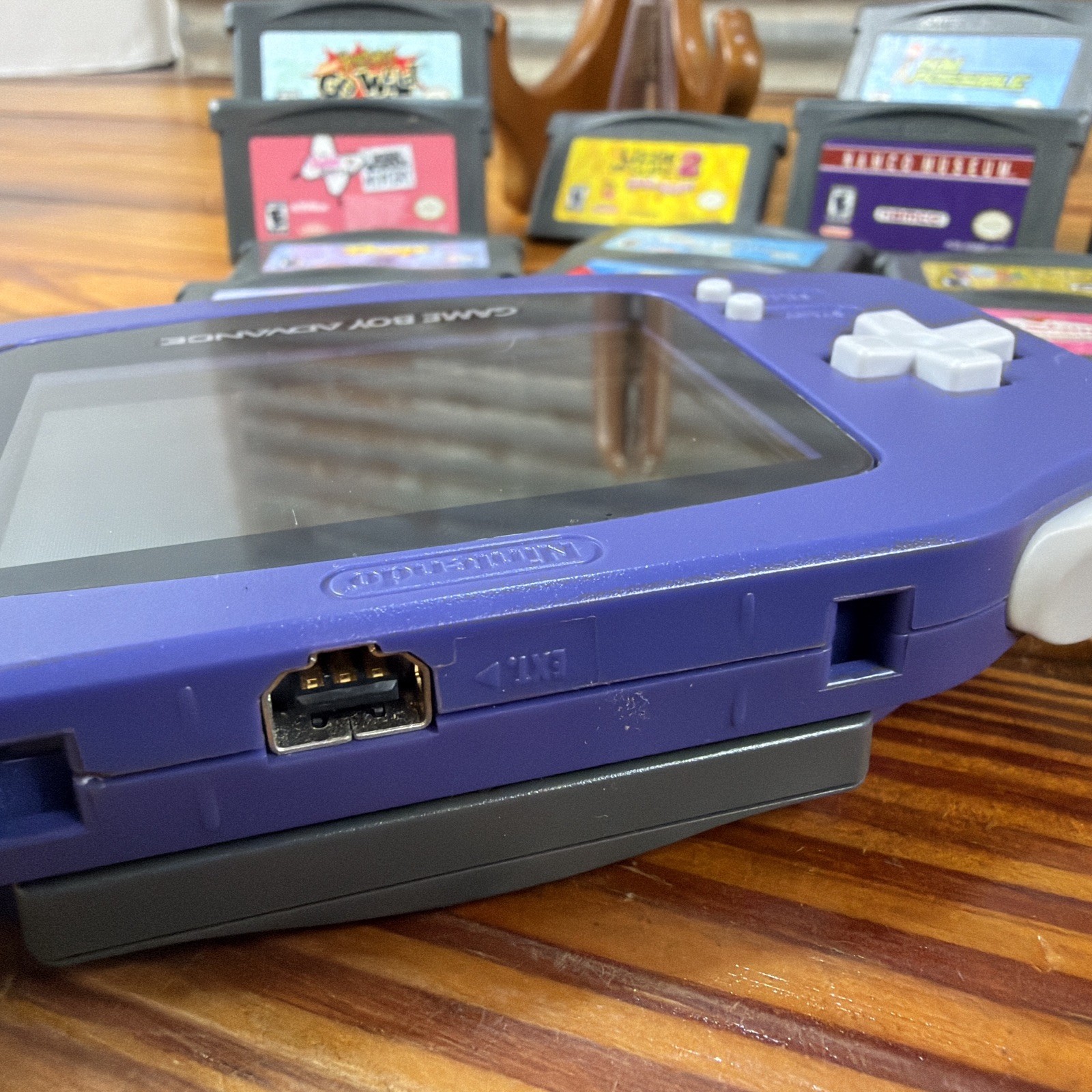 Nintendo Game Boy Advance Handheld HUGE BUNDLE Purple Indigo 14 Games PLUS!