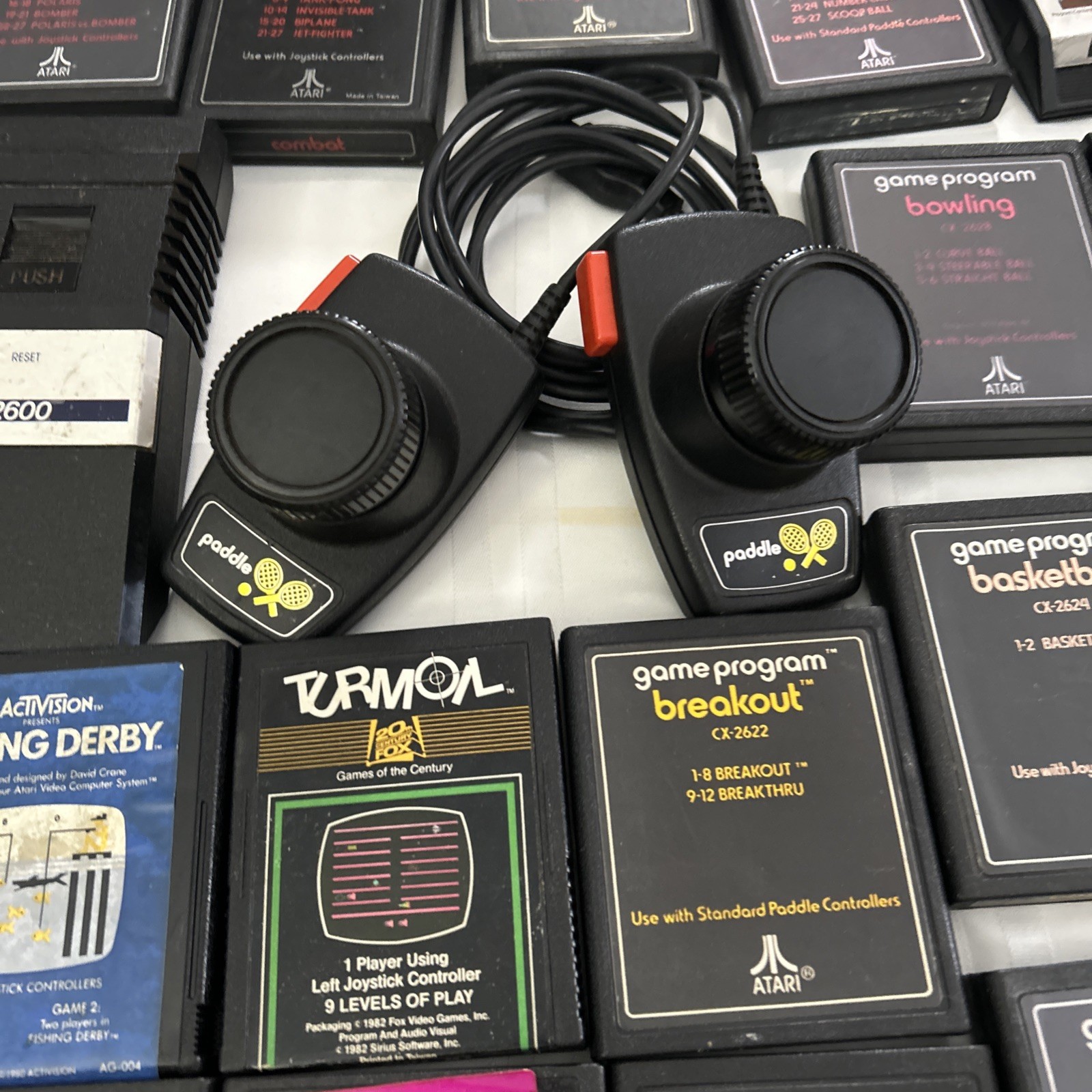 Atari 2600 JR Rainbow Console w/ Paddles, 48 Games & Some Manuals