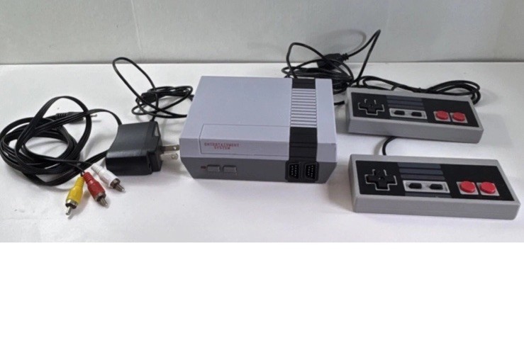 Entertainment System Console Gray Black, 2 Controllers, AV Cable, Power Adapter