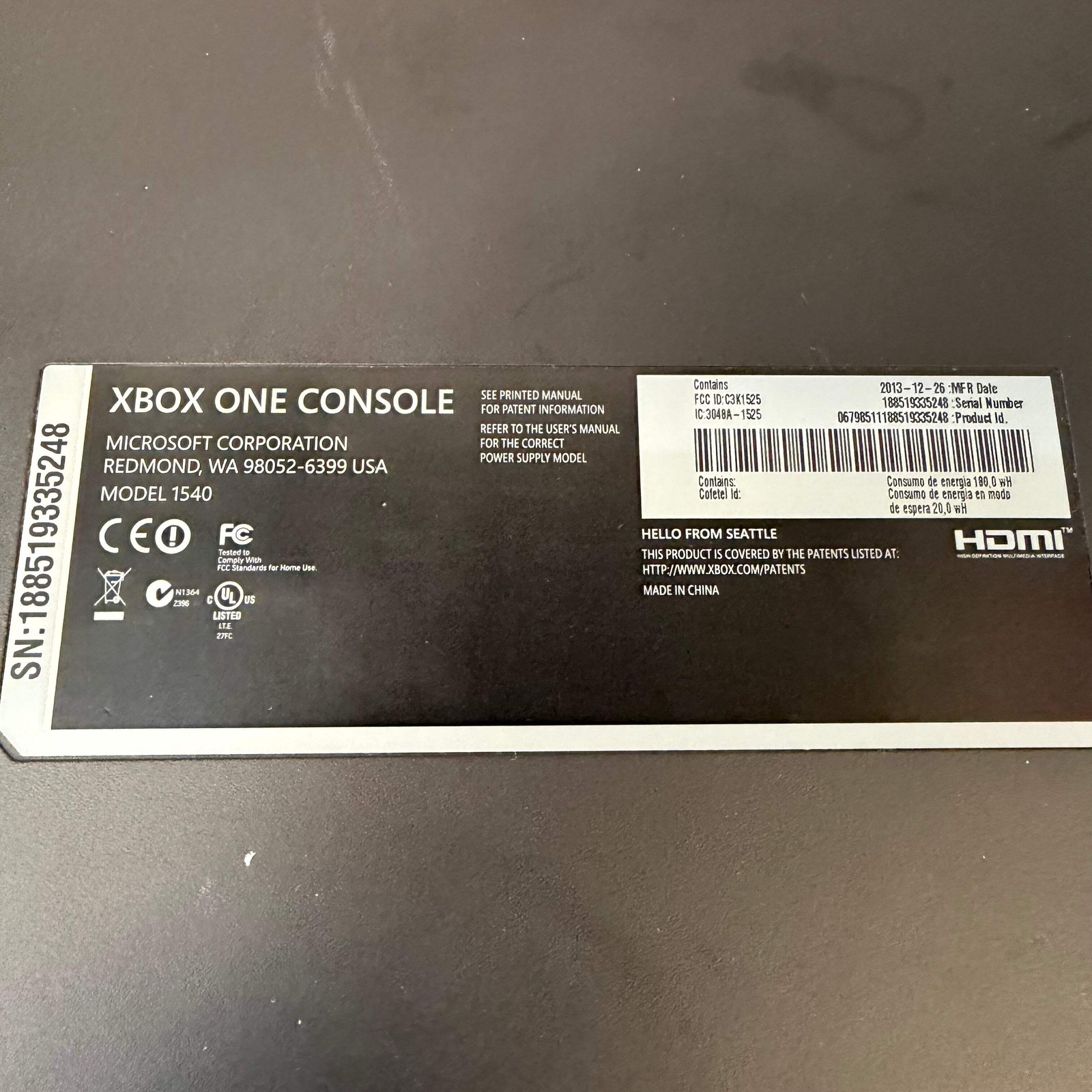 Microsoft Xbox One 500GB Console Gaming System Only Black 1540