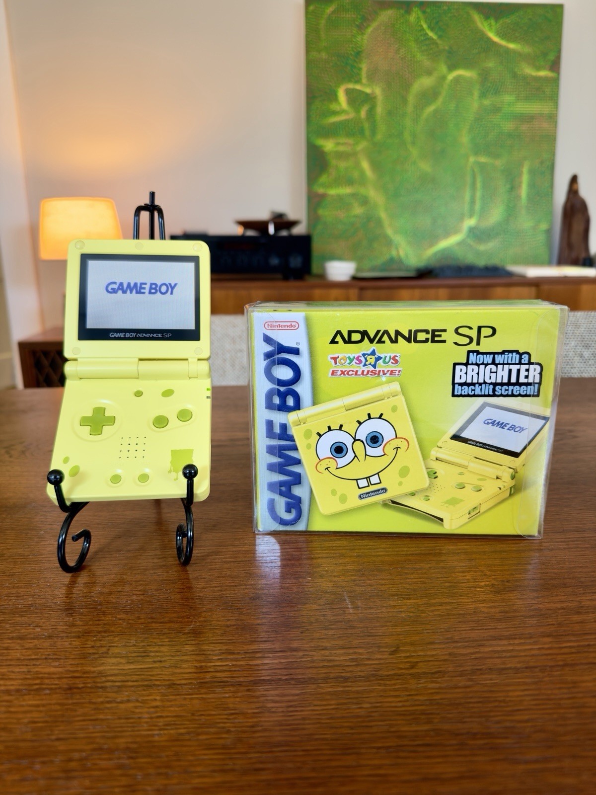 CIB Nintendo Game Boy Advance SP AGS-101 Backlit SpongeBob Toys R Us Yellow NTSC