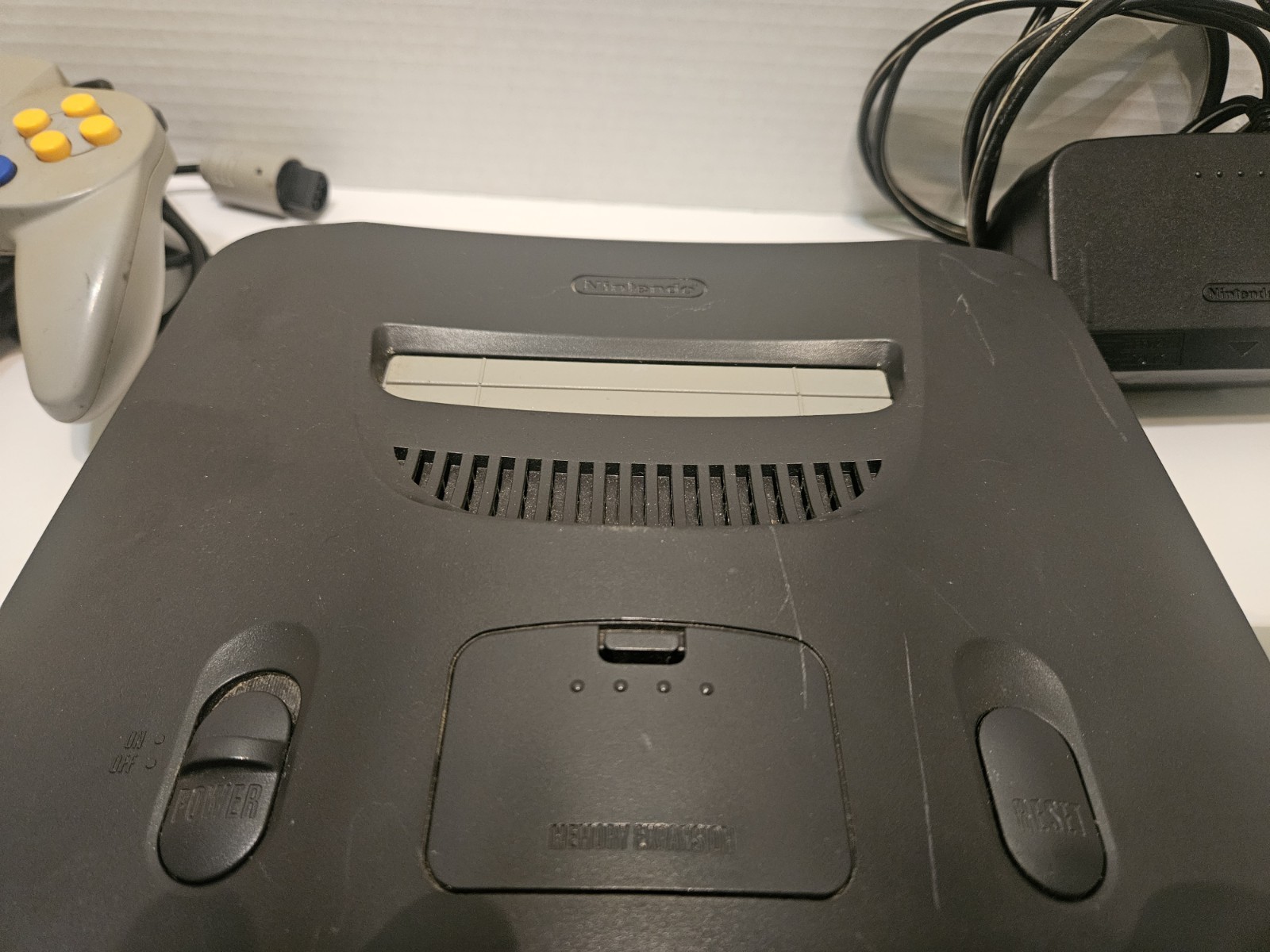Nintendo 64 Gray Console with Two Controllers, TremorPak, Power Cord/No AV Cable
