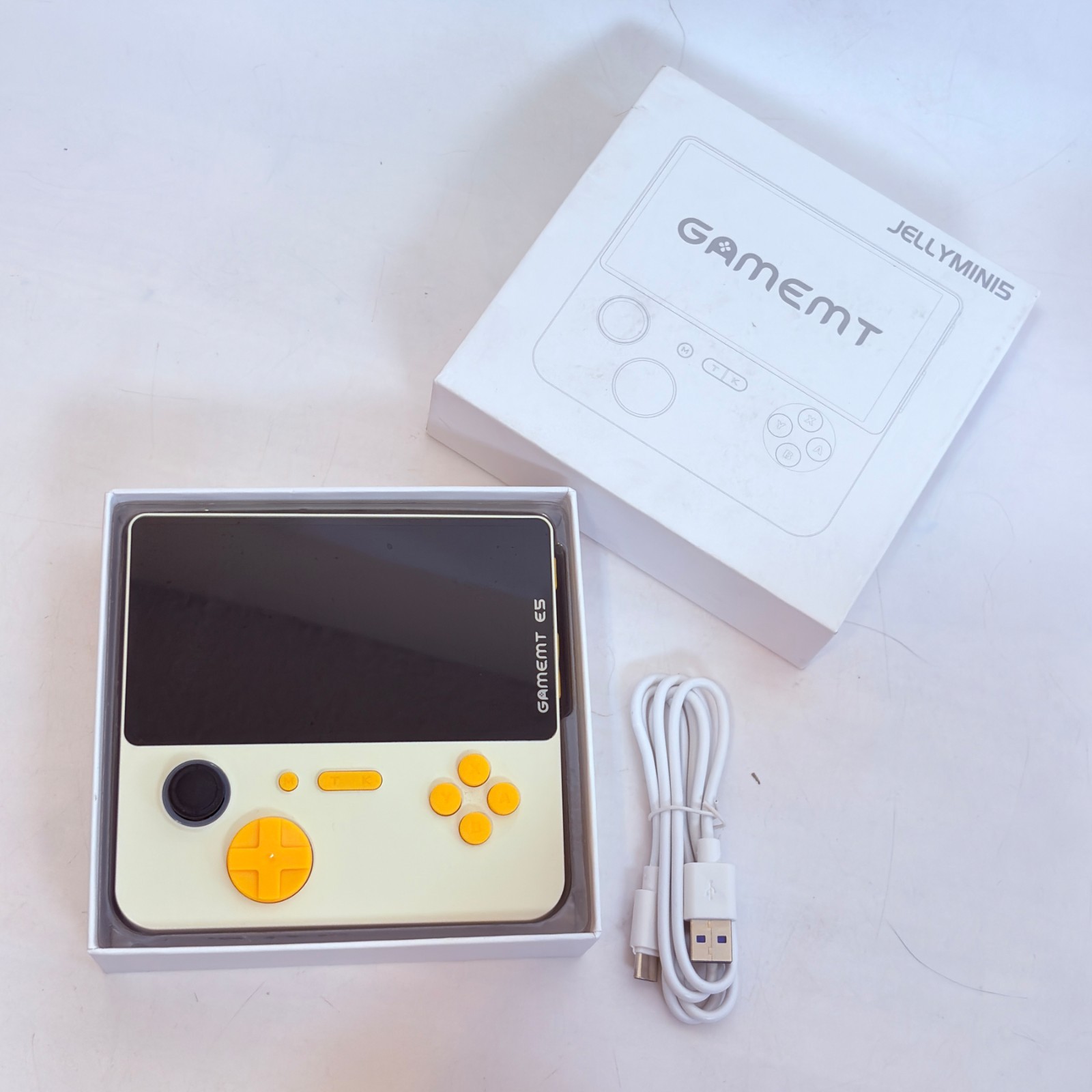 Gamemt E5 Jellymini Handheld Game Console White/Yellow/Black 64GB Wi-Fi USB-C
