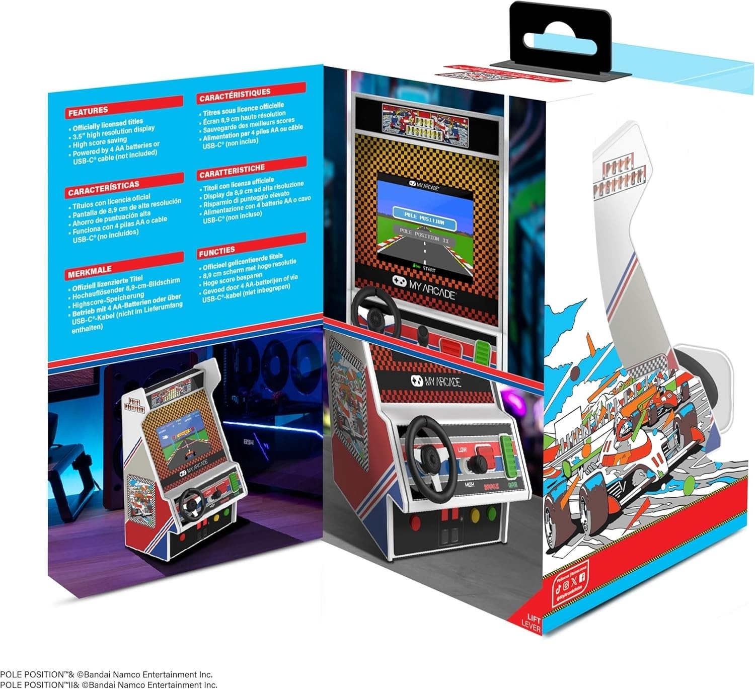 My Arcade Pole Position Racing Player Retro Mini Arcade Console 2 Games DGUNL702