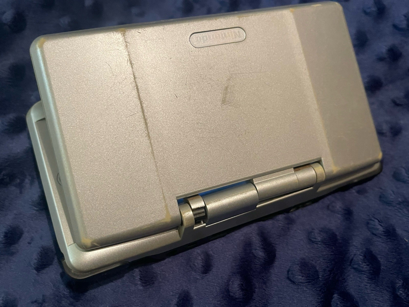 Nintendo DS Original NTR-001 Console – Silver – Broken Hinge Powers On Reset