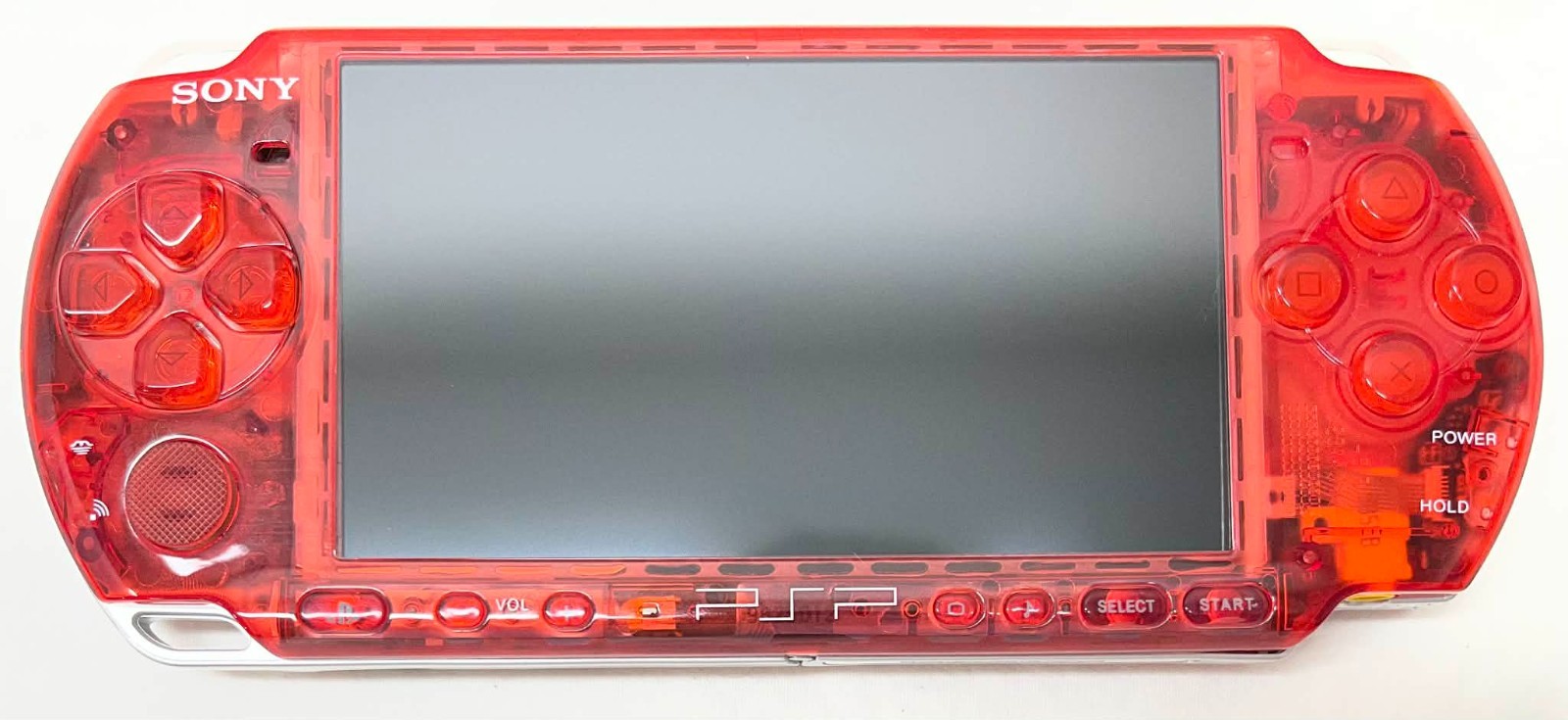 PSP3000 Clear Red / IPS Screen / Battery / Sony Charger / Region Free / 32GB