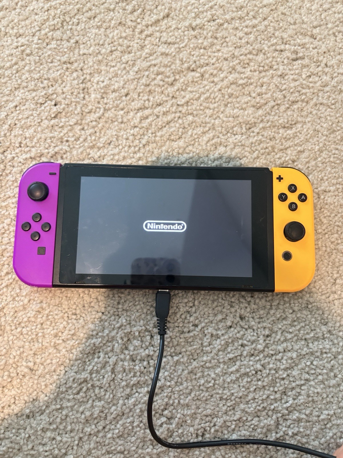 Nintendo Switch Handheld System Console Purple/Yellow Joy-Con, USB-C
