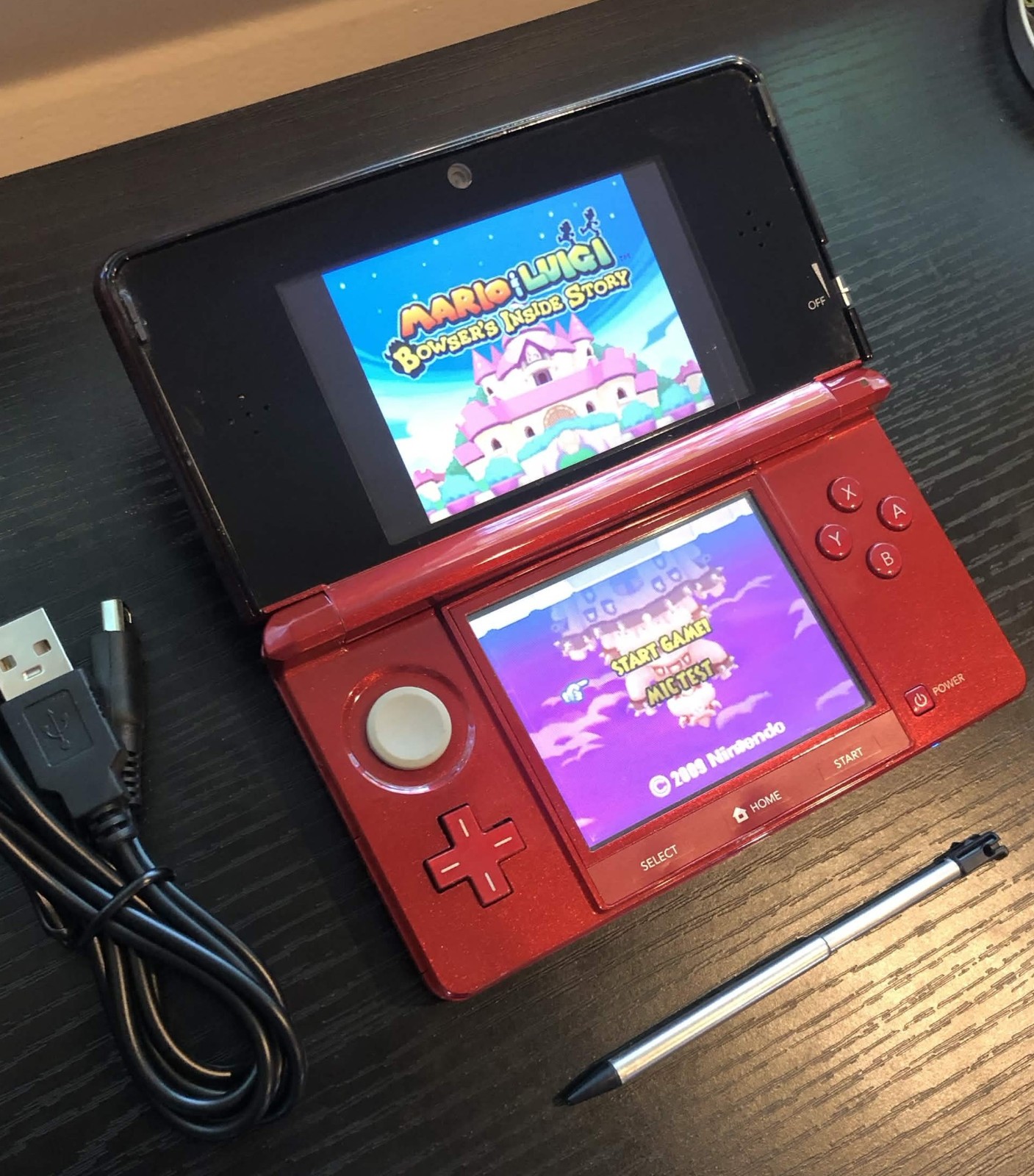 Nintendo 3DS Flame Red CTR-001 Handheld Console — Fully Tested