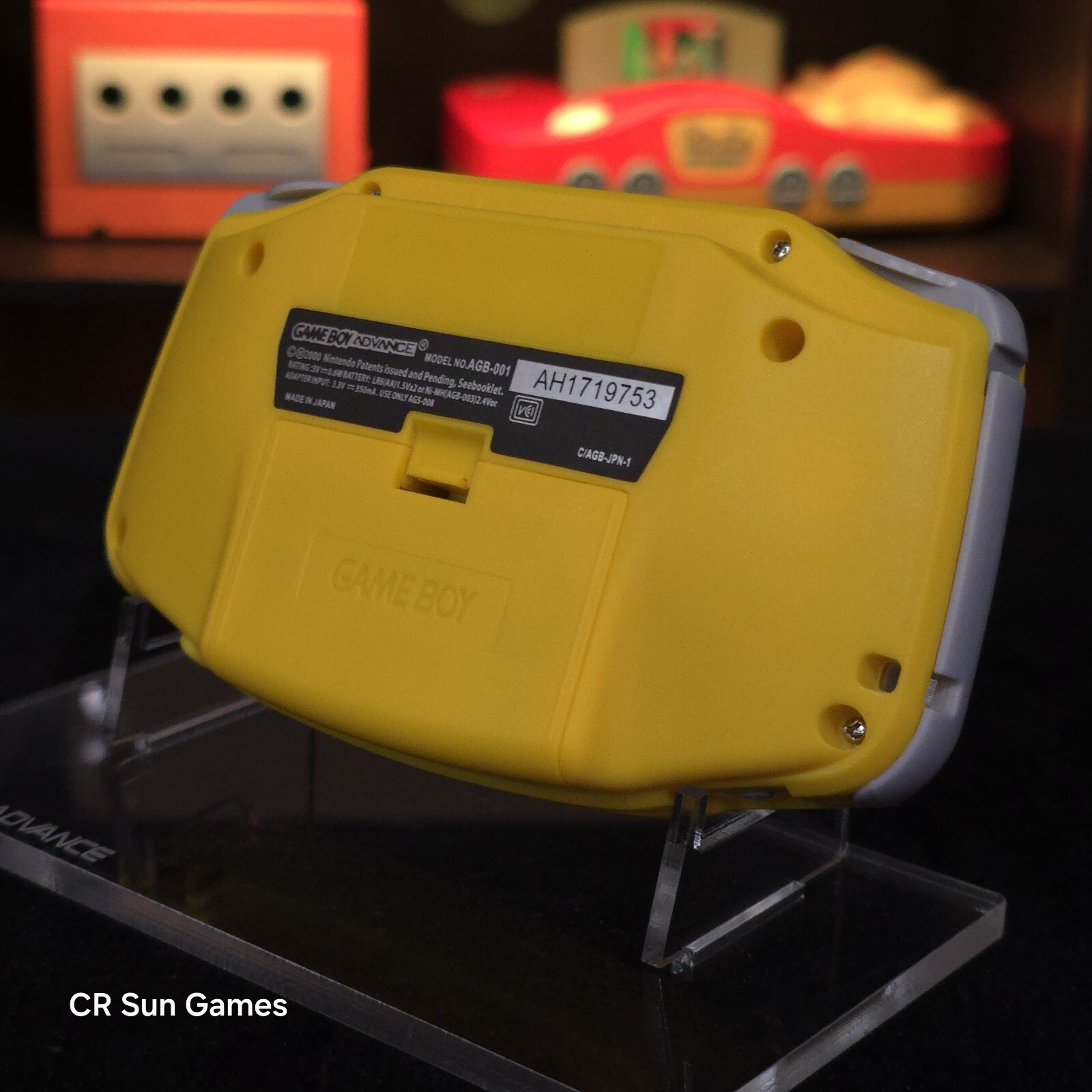 Yellow Game Boy Advance GBA Console with iPS V5 Backlight Backlit LCD MOD